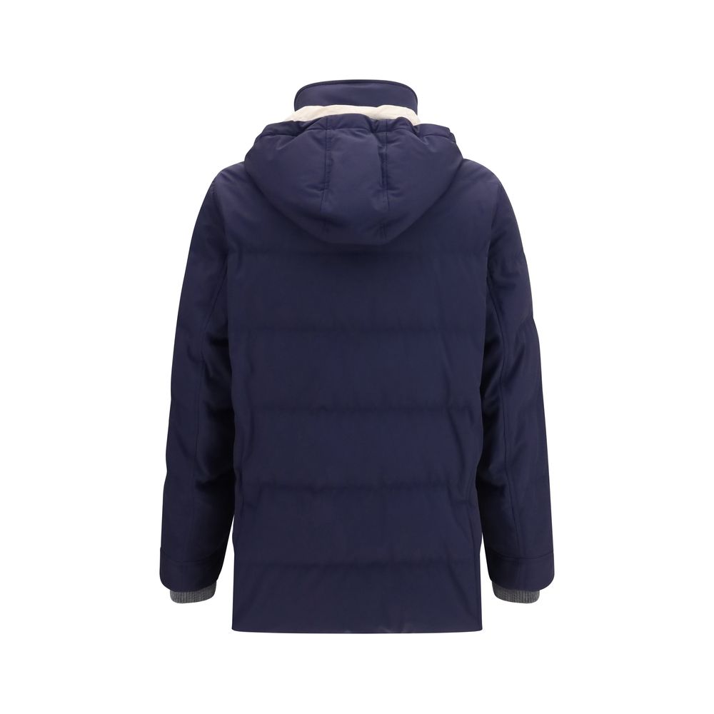 Brunello Cucinelli Blue Goose Down Full-Length Jacket Brunello Cucinelli