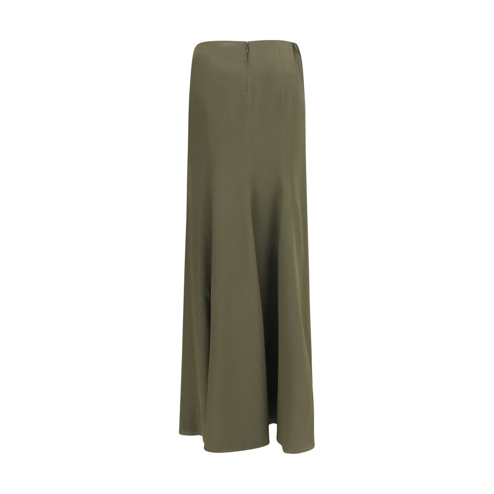 Alexander McQueen Bicolor Silk Long Skirt Alexander McQueen