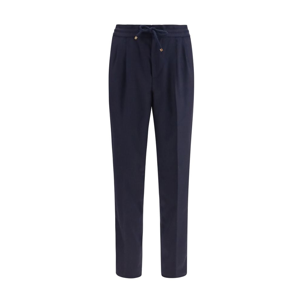 Brunello Cucinelli Blue Wool Oves Aries Casual Pants Brunello Cucinelli