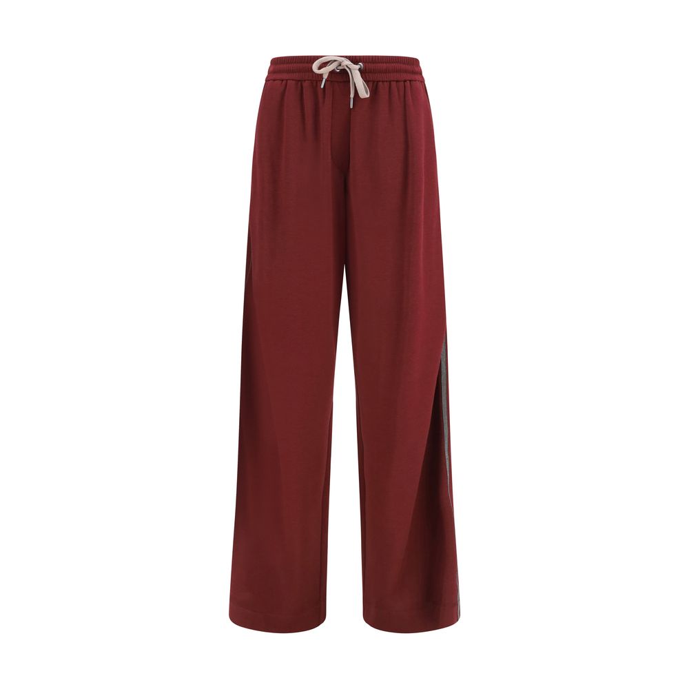 Brunello Cucinelli Bordeaux Cotton Athletic Pants Brunello Cucinelli