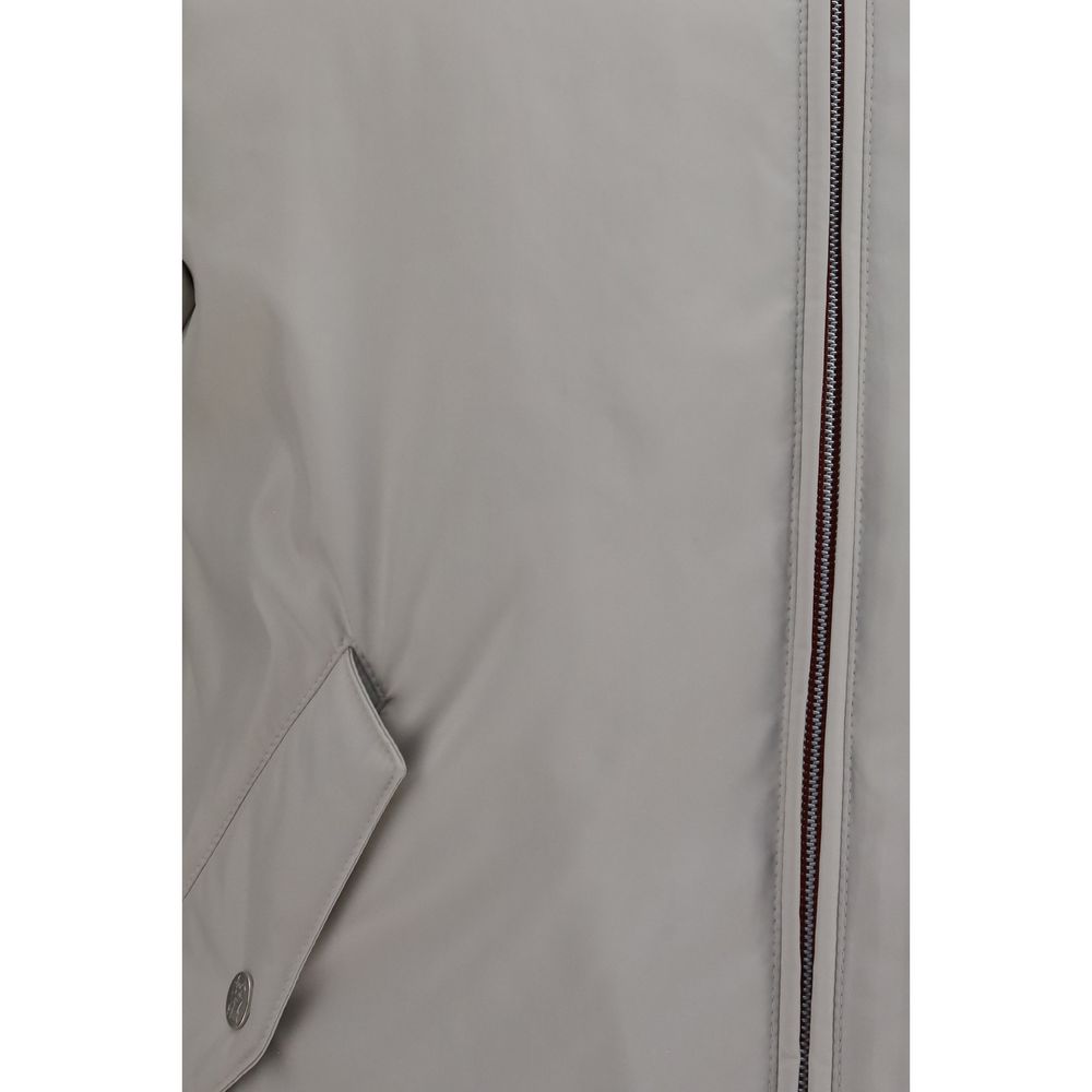 Brunello Cucinelli Gray Polyester Shell Jacket Brunello Cucinelli