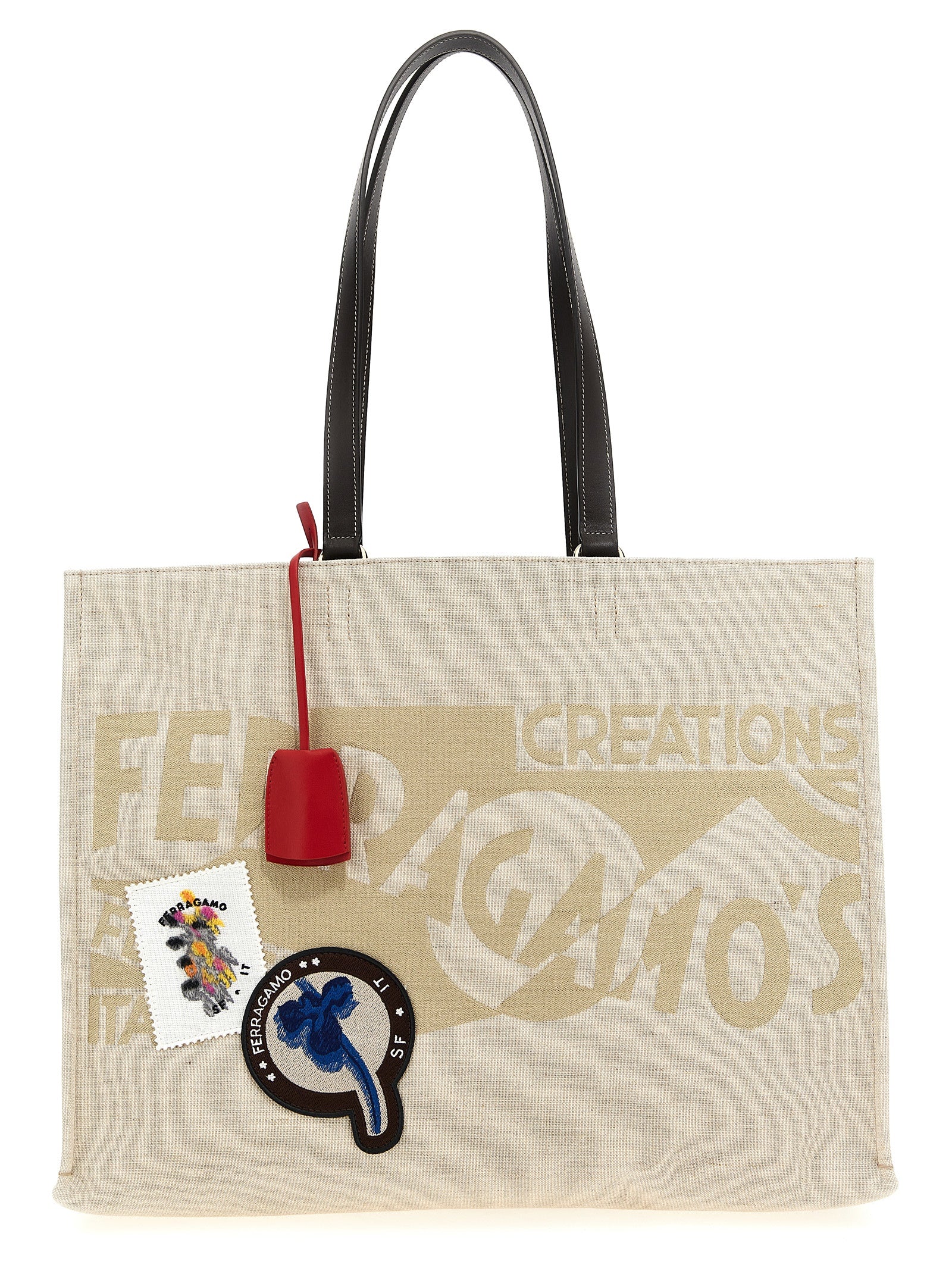 Ferragamo Beige Fabric Tote Bag Ferragamo
