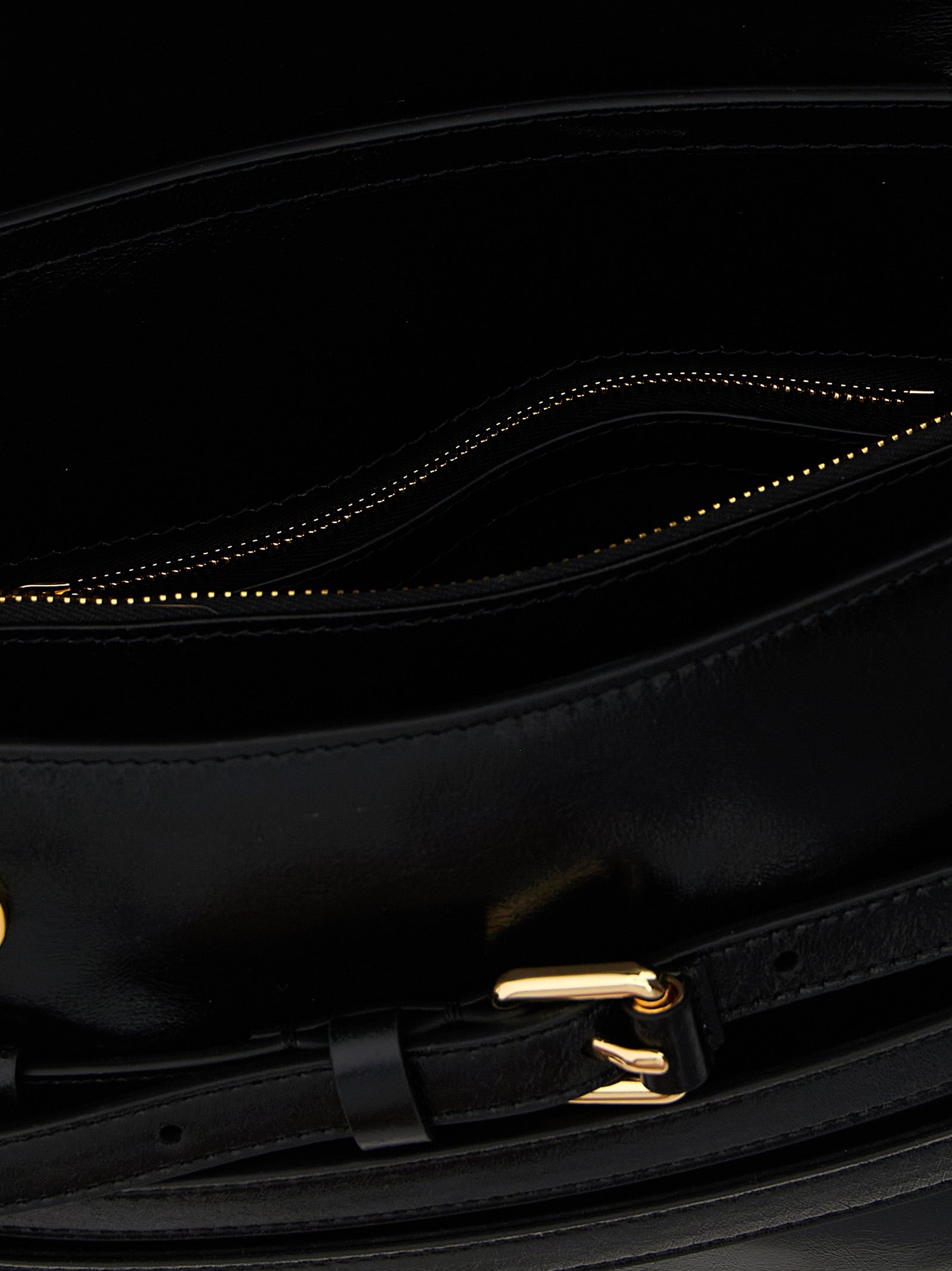 Moschino Black Leather Crossbody Bag Moschino