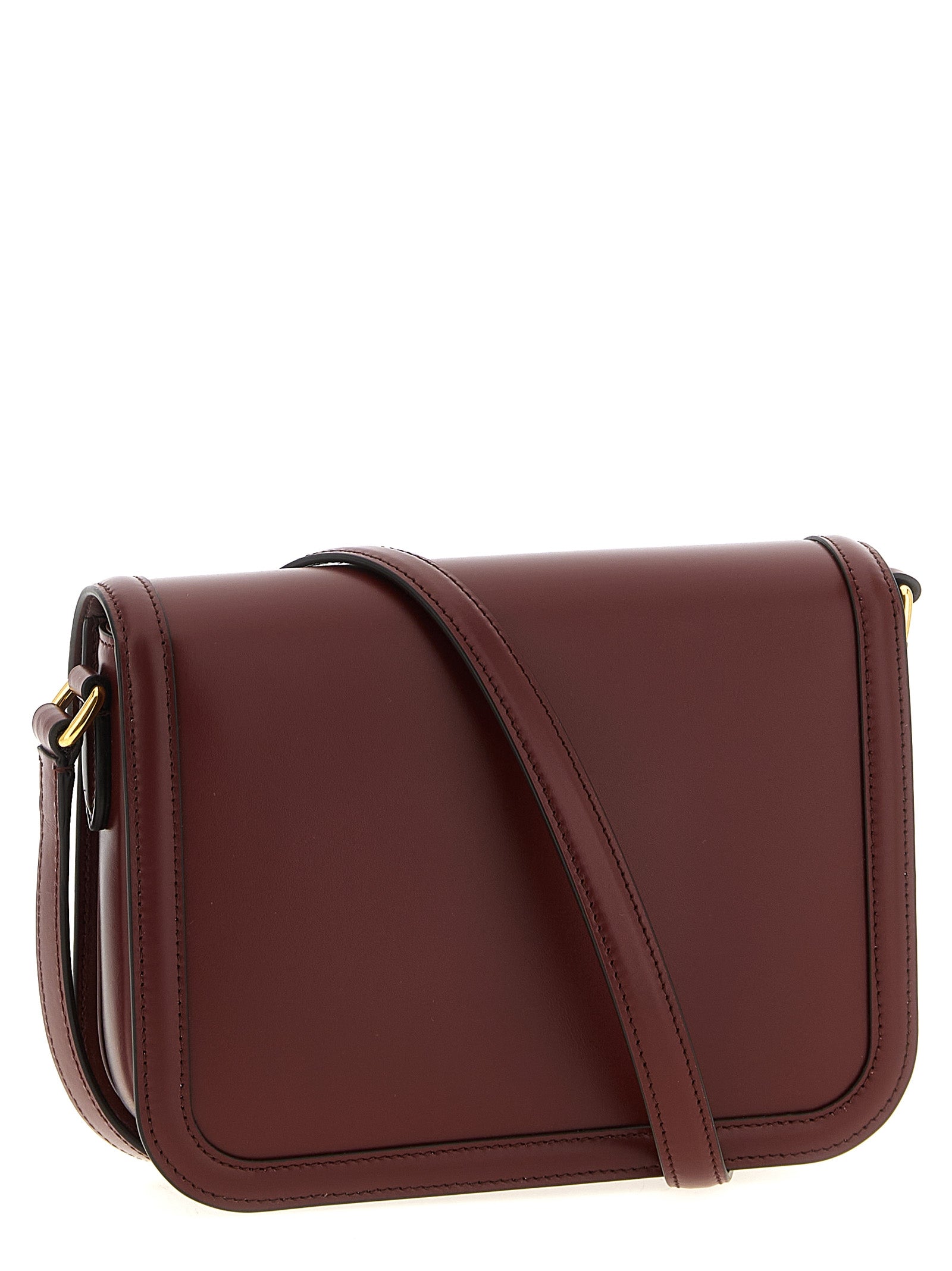 Valentino Garavani Bordeaux Calfskin Crossbody Bag Valentino Garavani