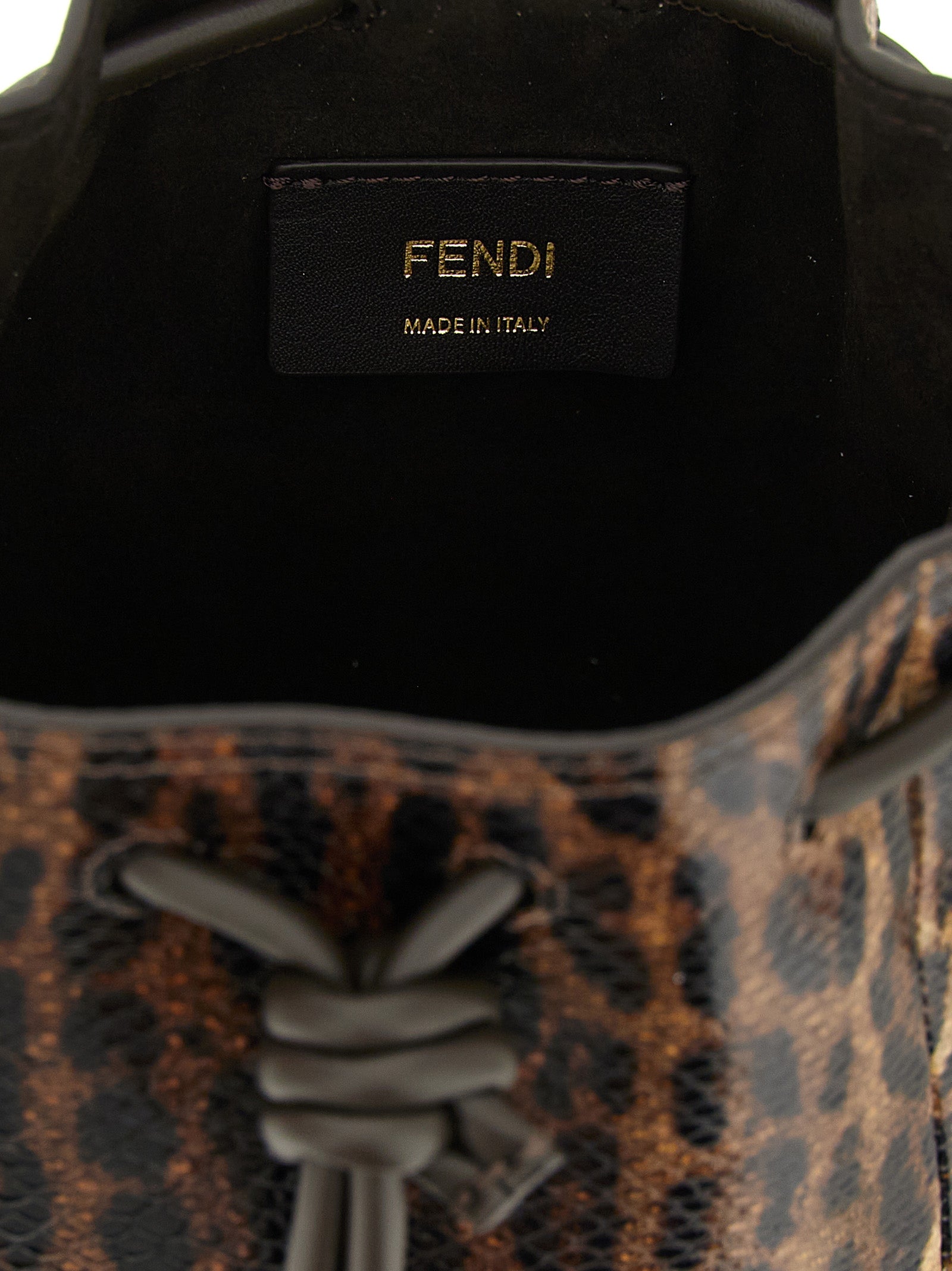 Fendi Brown Velvet Leather Handbag Fendi