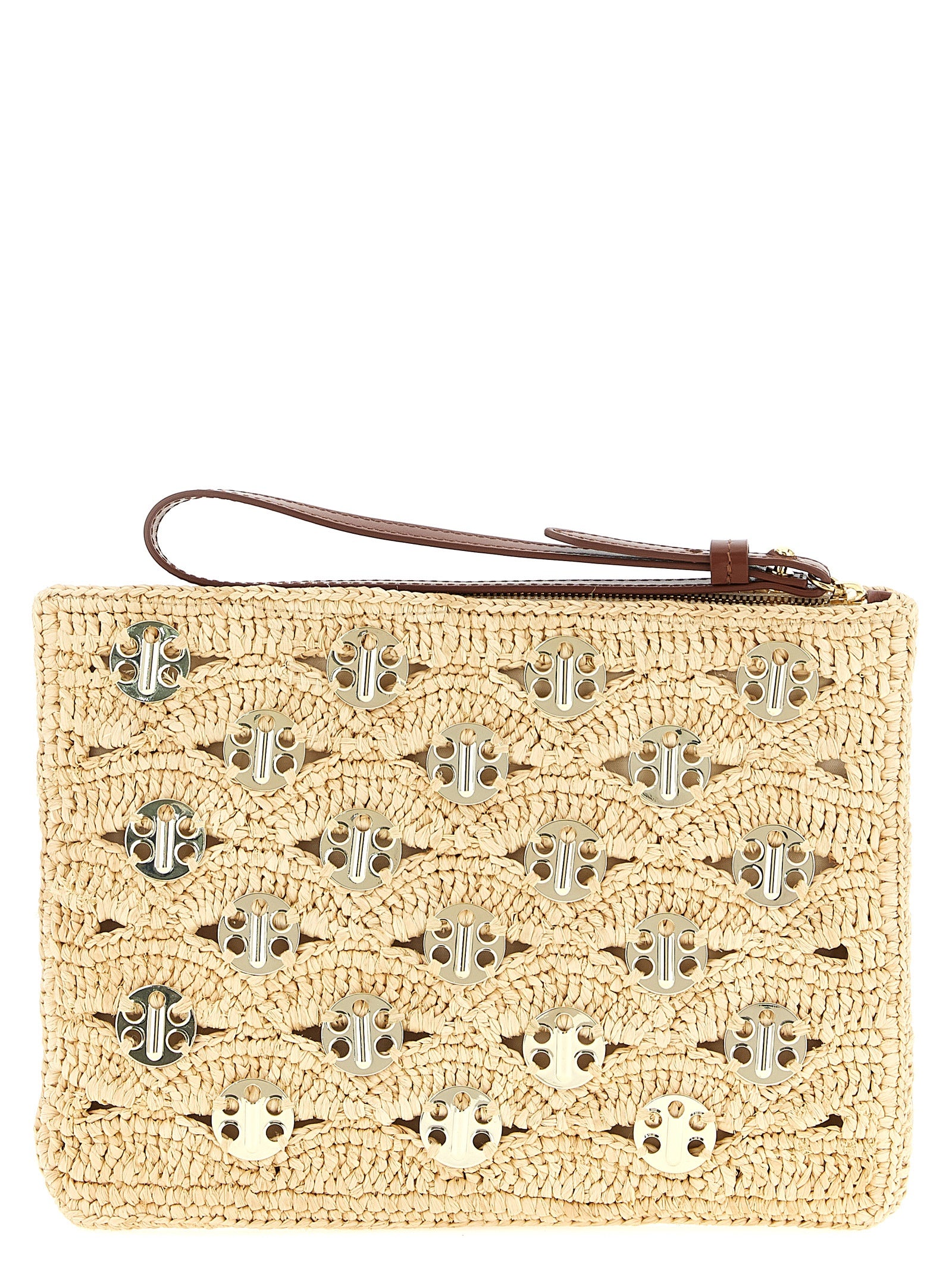 Paco Rabanne Beige Rayon Clutch Bag Paco Rabanne
