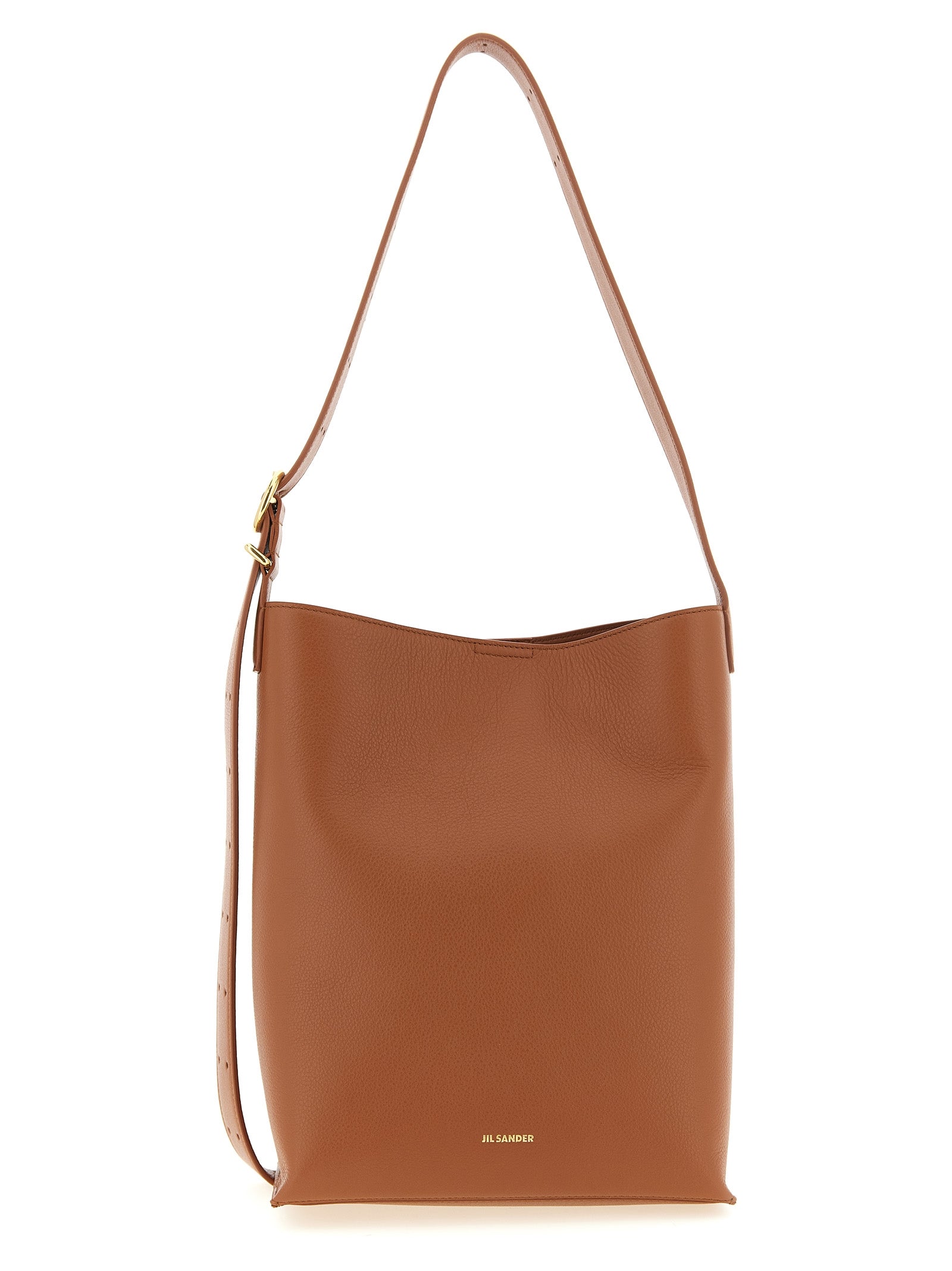 Jil Sander Brown Calfskin Shoulder Bag Jil Sander
