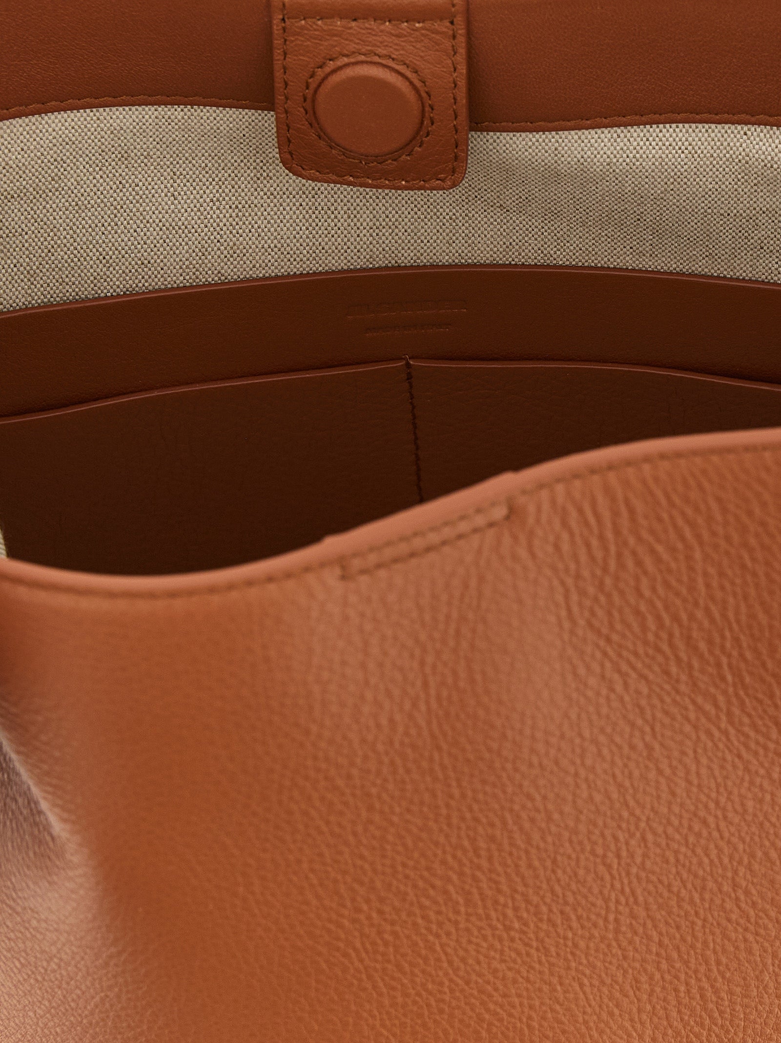Jil Sander Brown Calfskin Shoulder Bag Jil Sander