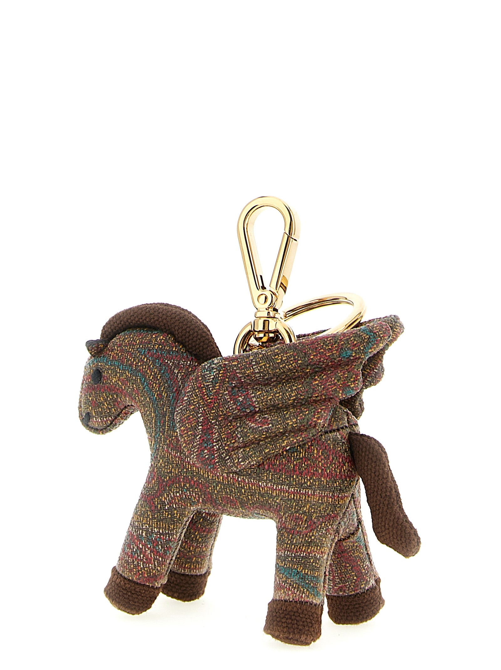 Etro Brown Cotton Keychain Etro