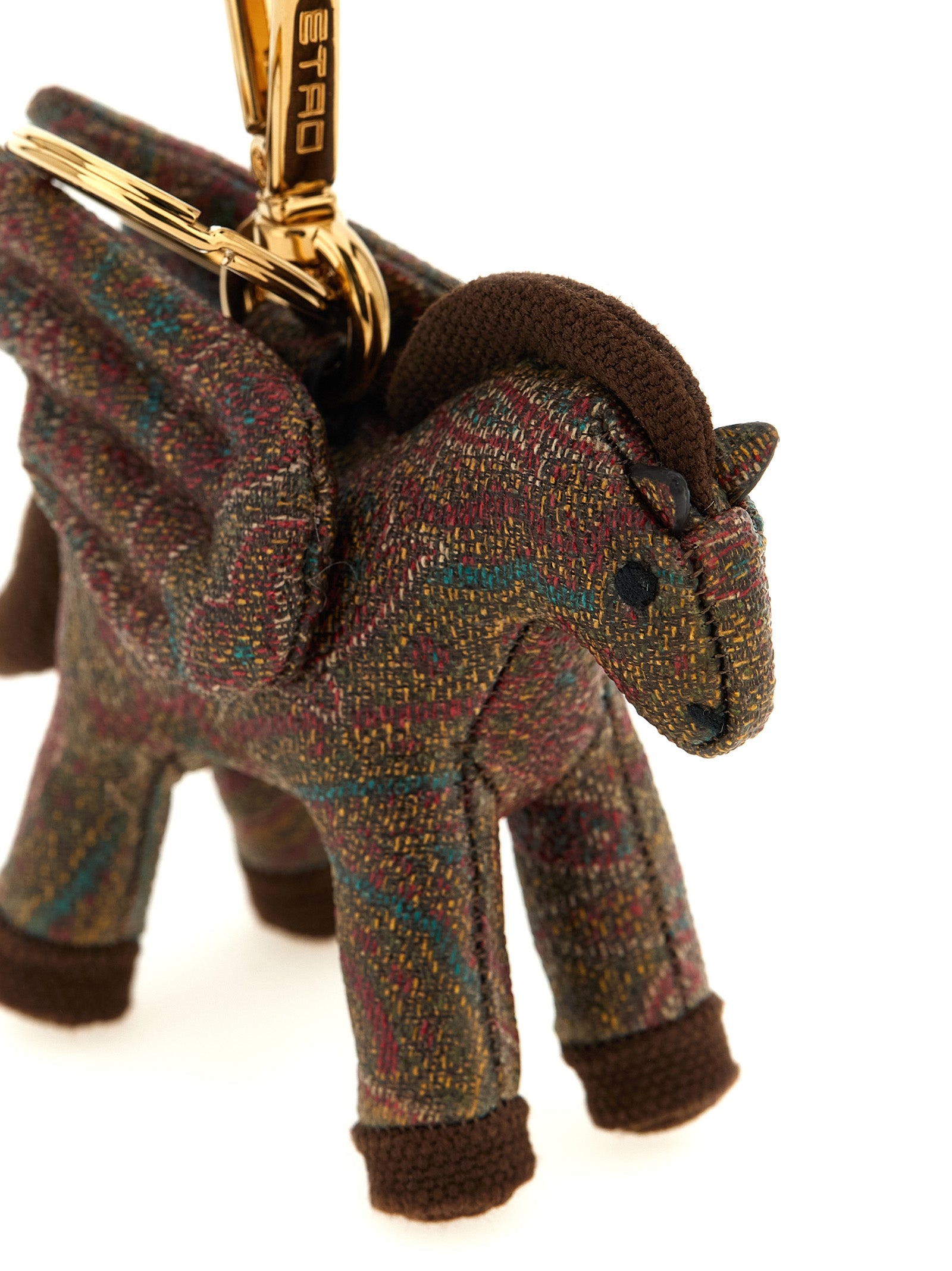 Etro Brown Cotton Keychain Etro
