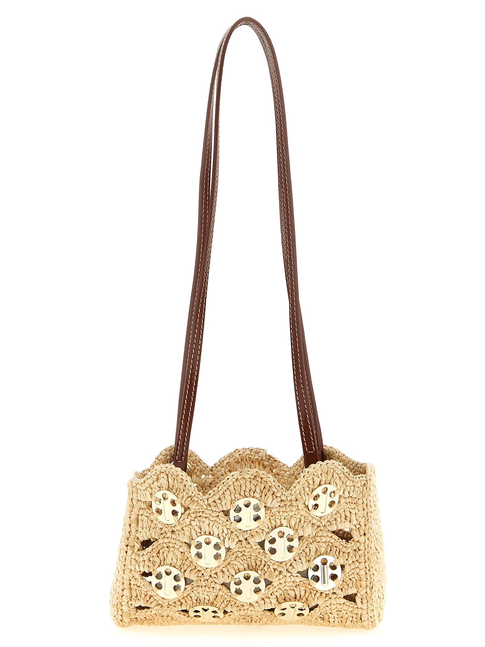 Paco Rabanne Beige Ramie Shoulder Bag Paco Rabanne