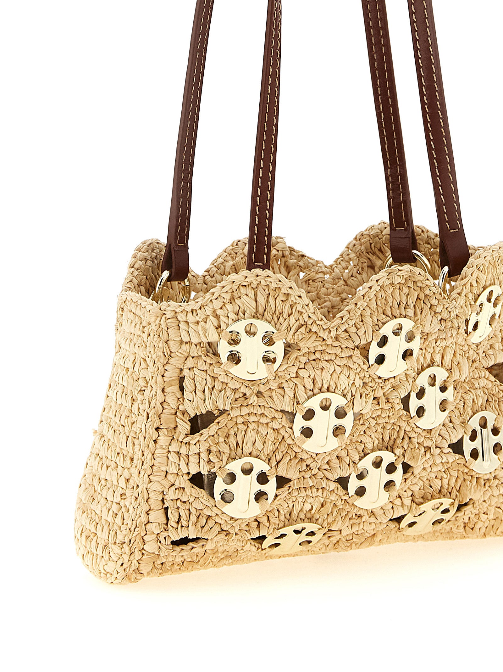 Paco Rabanne Beige Ramie Shoulder Bag Paco Rabanne