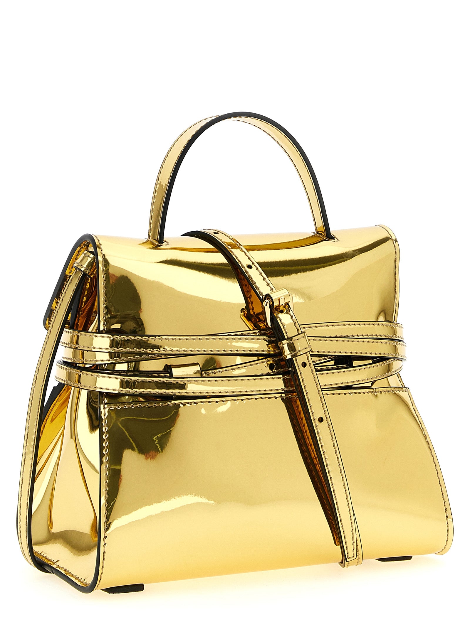 Moschino Gold Polyethylene Handbag Moschino