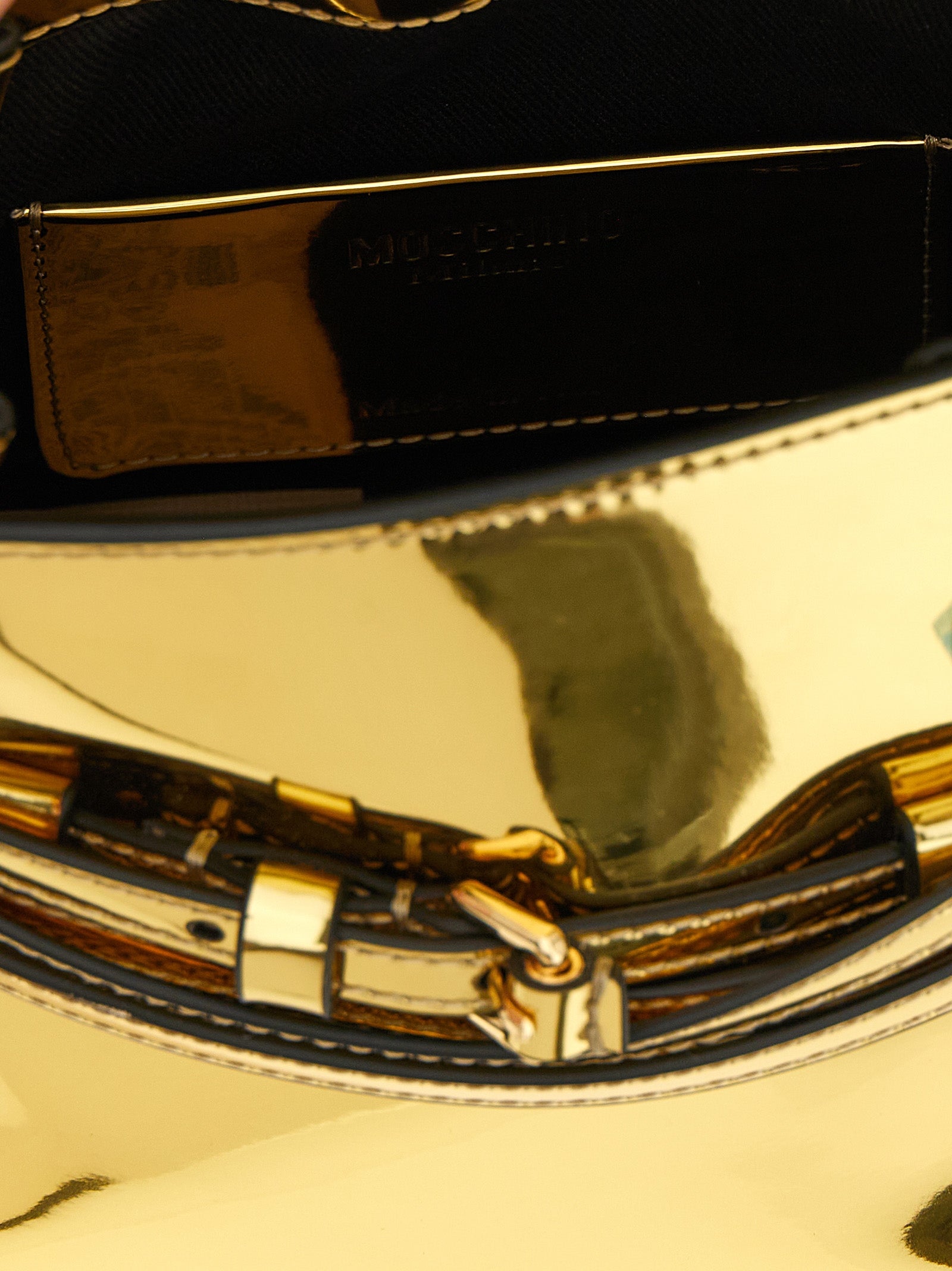 Moschino Gold Polyethylene Handbag Moschino