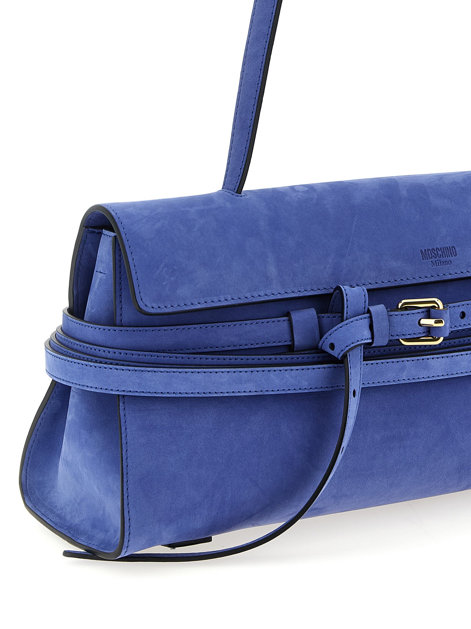 Moschino Blue Calfskin Shoulder Bag Moschino