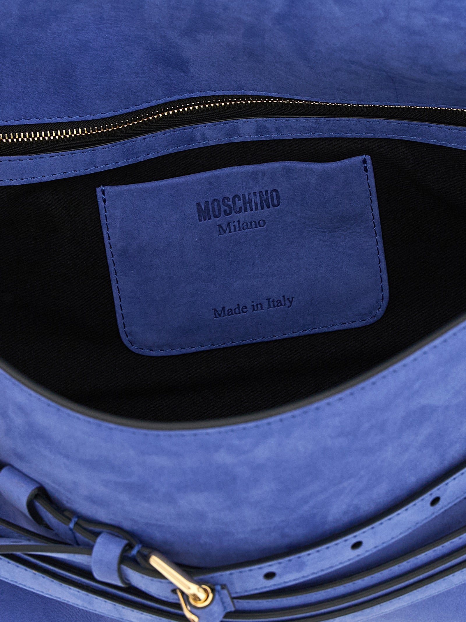 Moschino Blue Calfskin Shoulder Bag Moschino