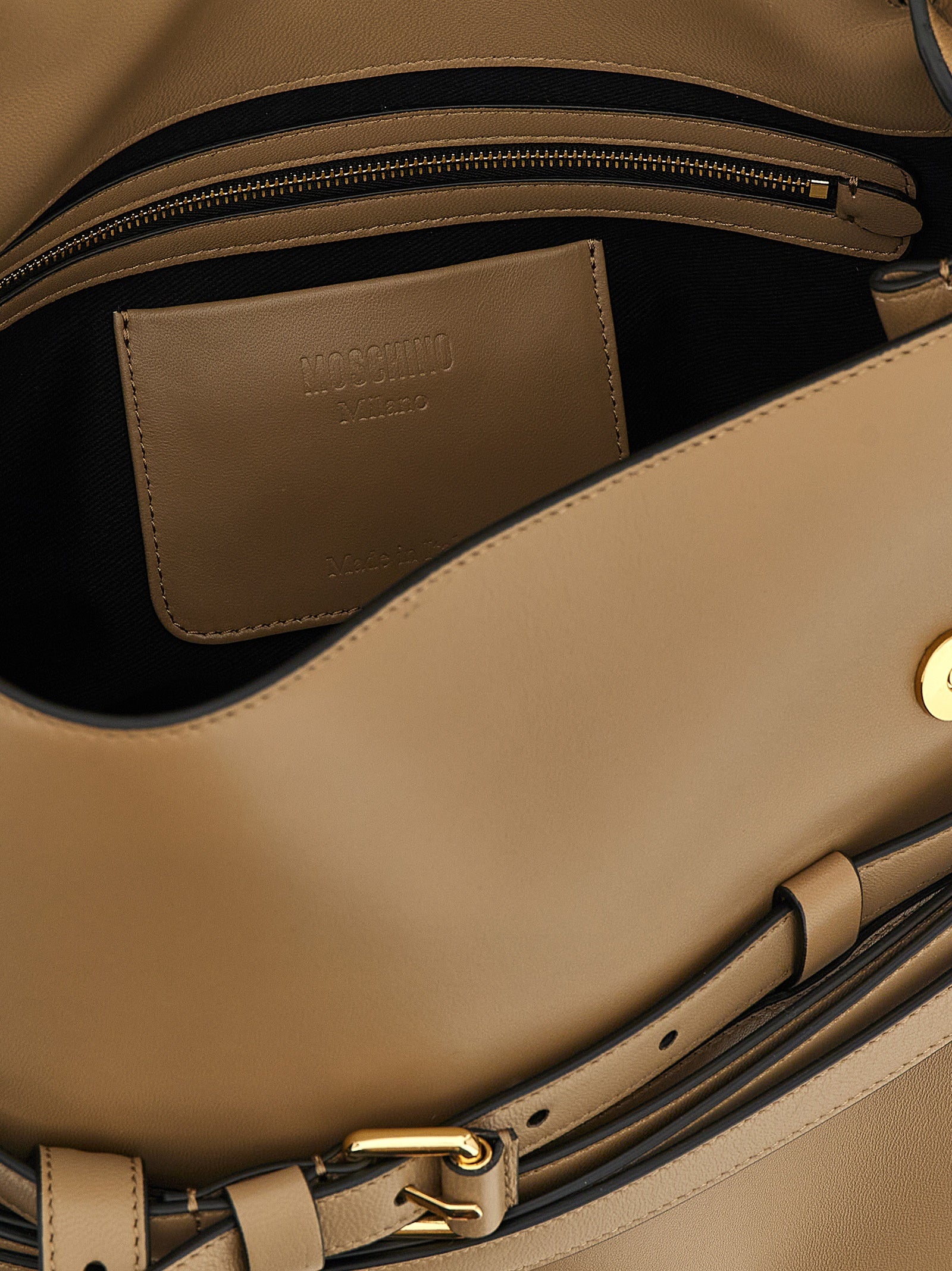 Moschino Beige Napa Leather / Calf Bos Taurus Shoulder Bag Moschino