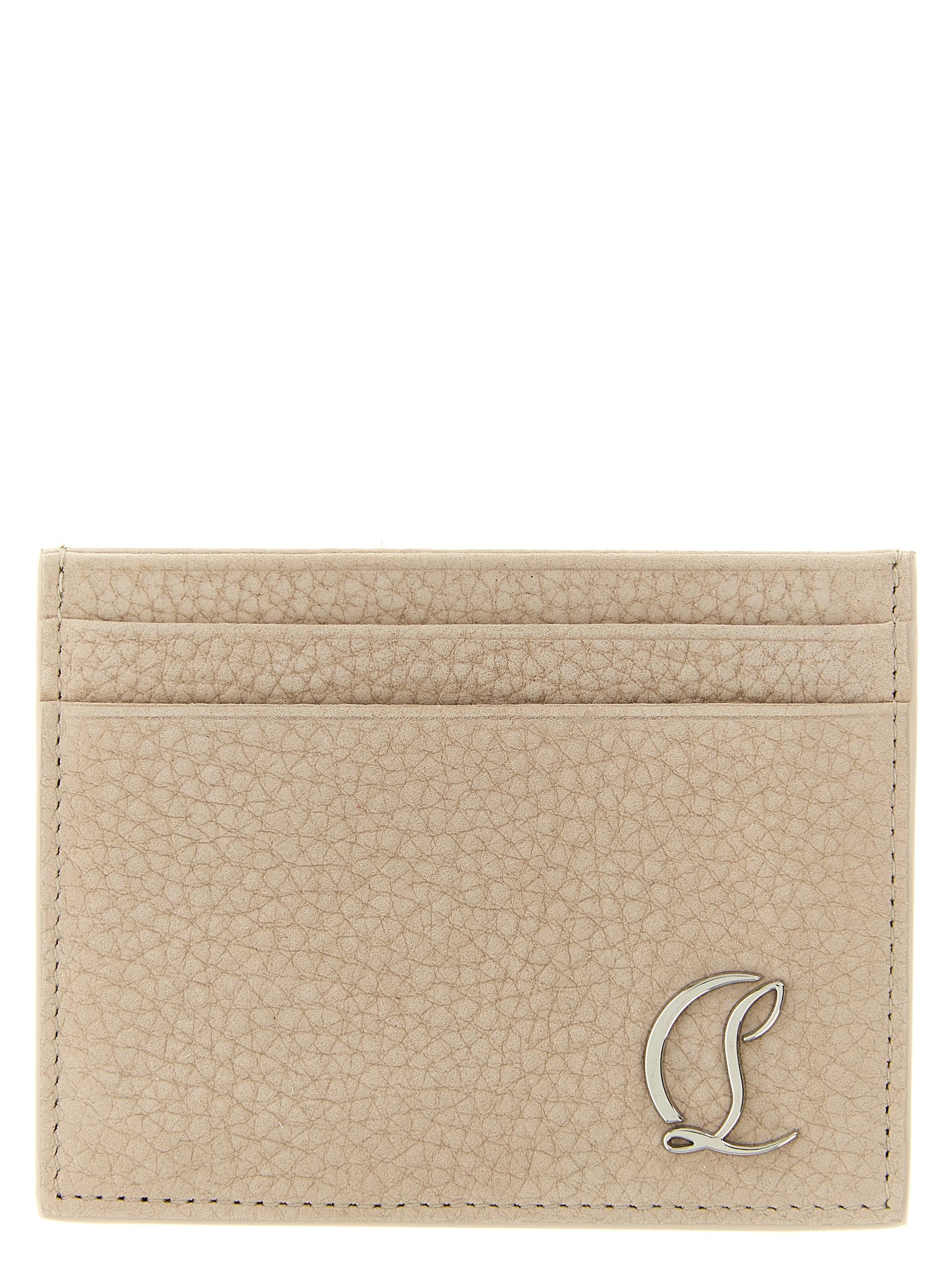 Christian Louboutin Beige Calfskin Cardholder Christian Louboutin