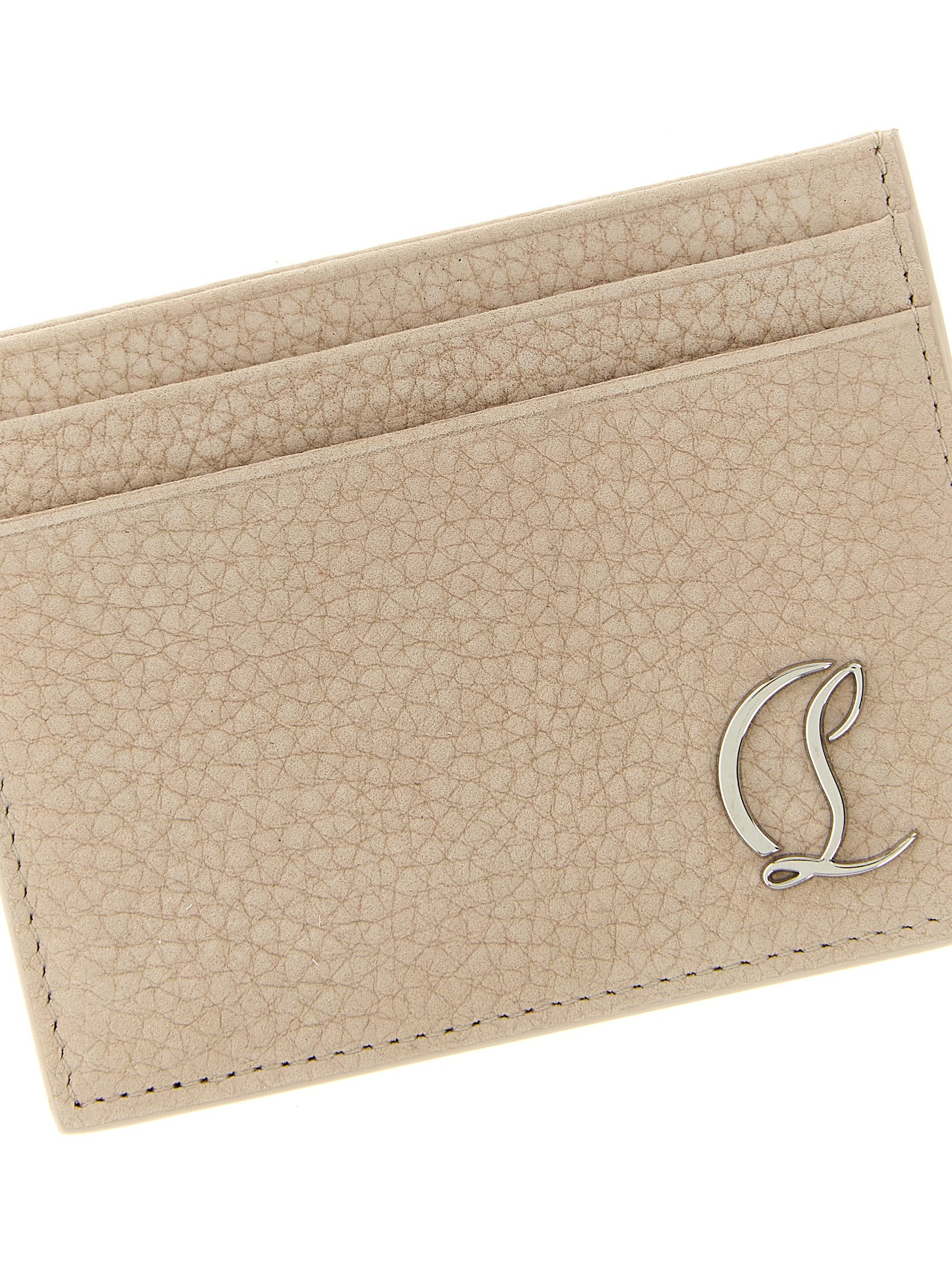 Christian Louboutin Beige Calfskin Cardholder Christian Louboutin