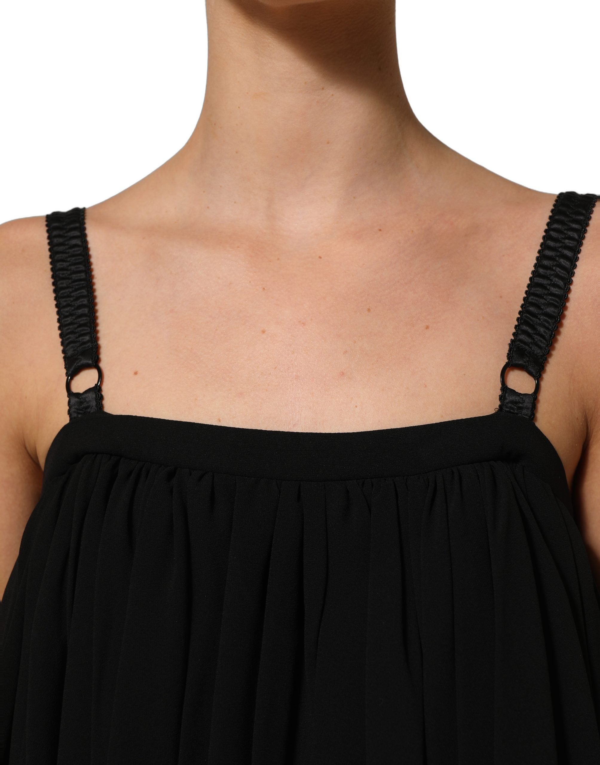 Dolce & Gabbana Black Sleeveless Floral Lace Tank Blouse Top Dolce & Gabbana