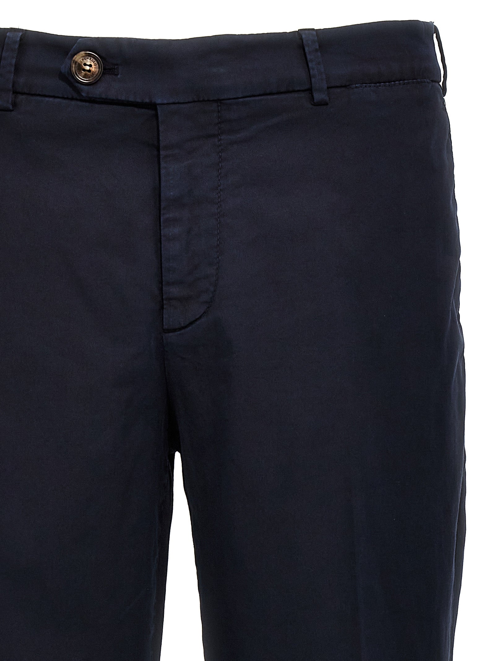 Brunello Cucinelli Blue Cotton Casual Pants Brunello Cucinelli