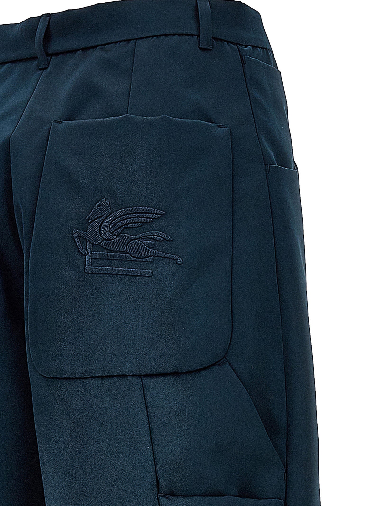 Etro Blue Polyester Cargo Pants Etro