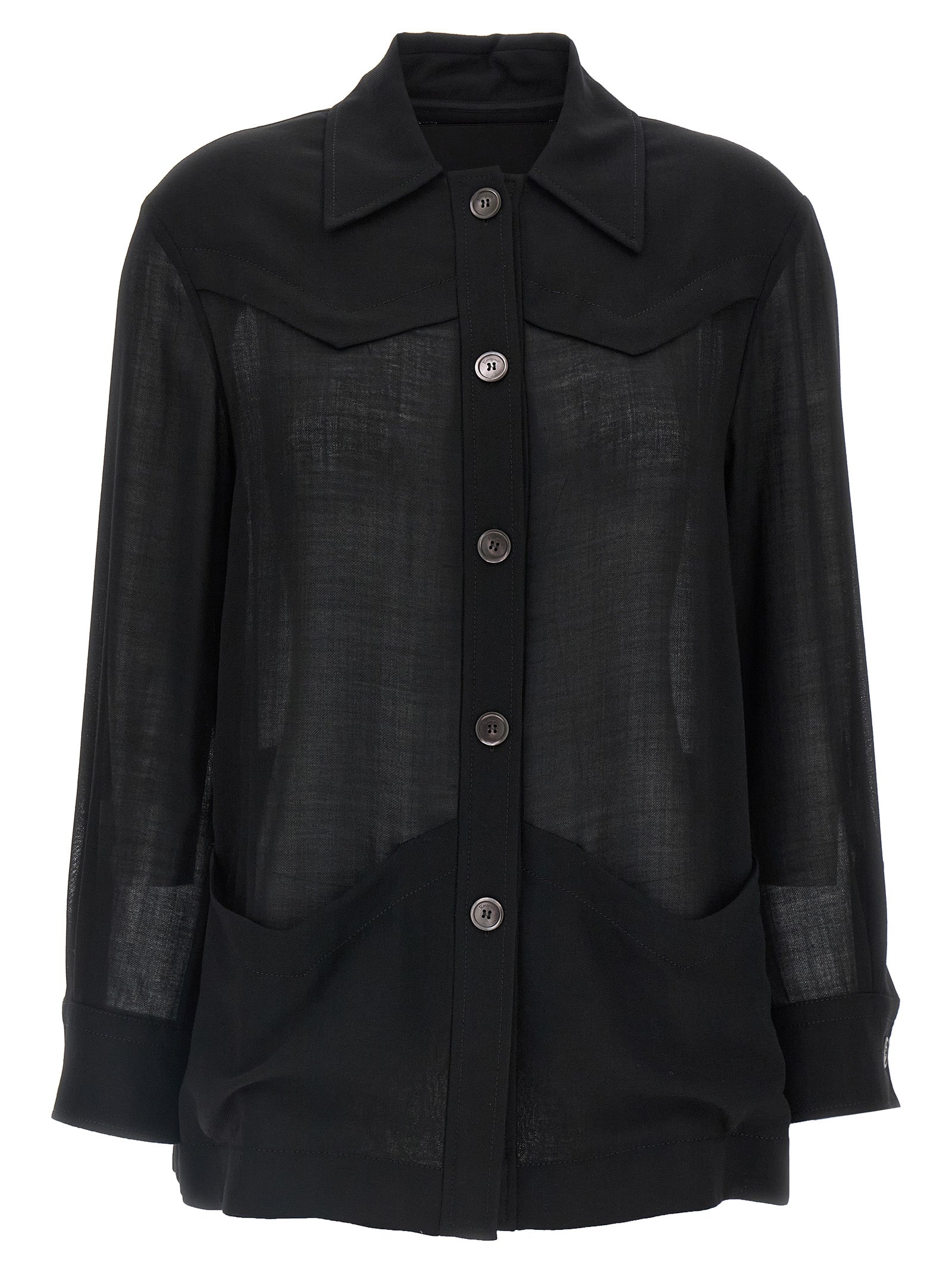 Ferragamo Black Virgin Wool Blouse Ferragamo