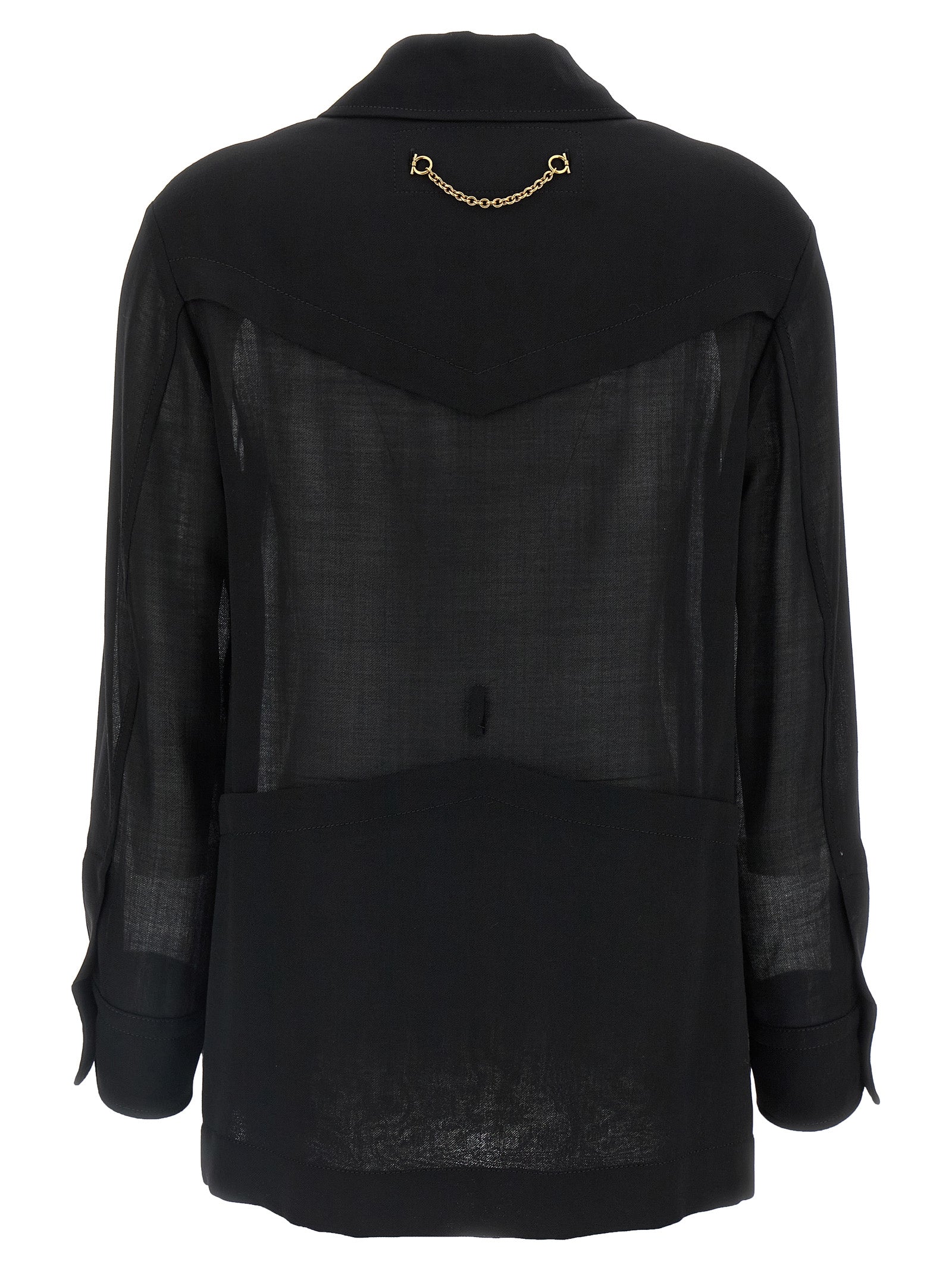 Ferragamo Black Virgin Wool Blouse Ferragamo