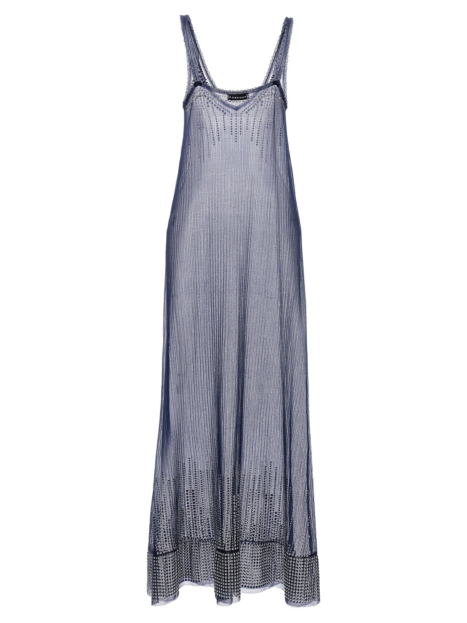 Paco Rabanne Blue Polyamide Long Dress Paco Rabanne