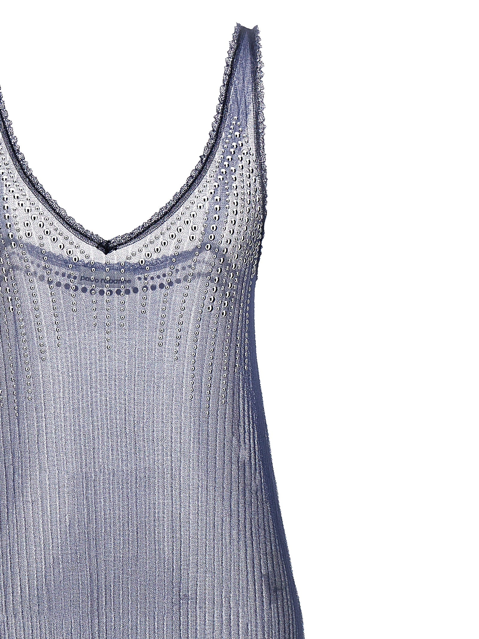 Paco Rabanne Blue Polyamide Long Dress Paco Rabanne