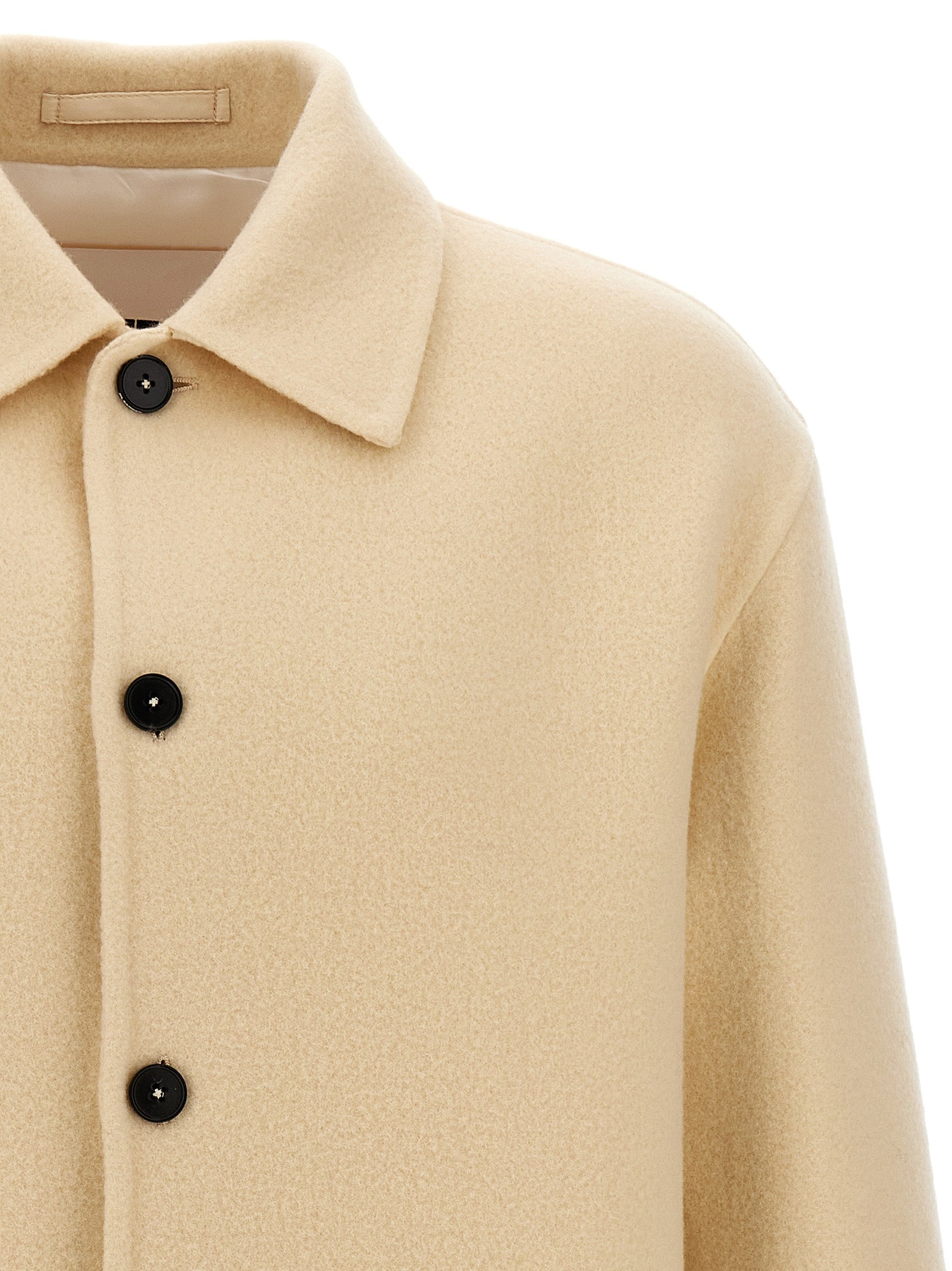 Jil Sander Beige Virgin Wool Coat Jil Sander