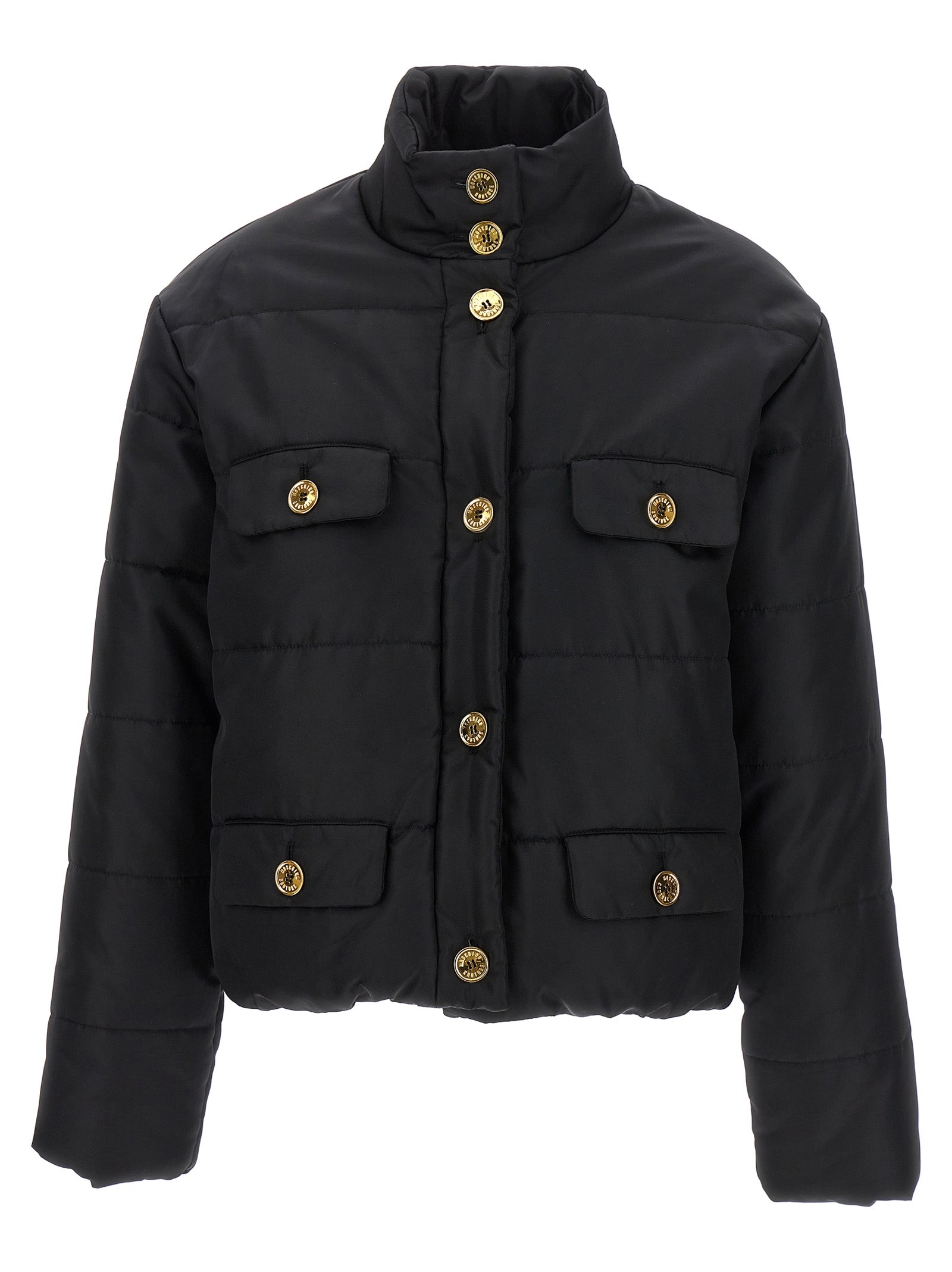 Moschino Black Polyamide Full-Length Jacket Moschino