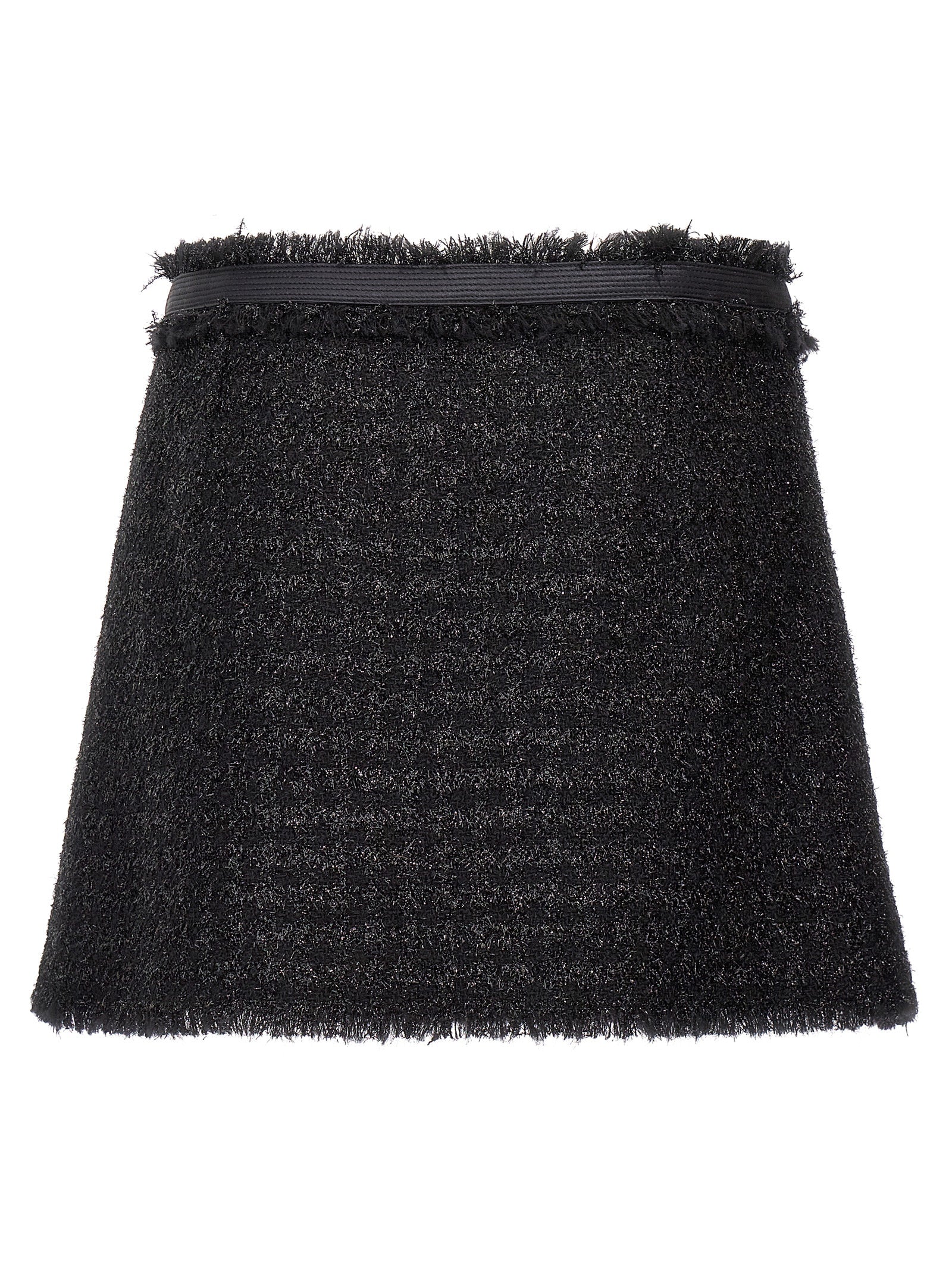Versace Black Virgin Wool Long Skirt Versace