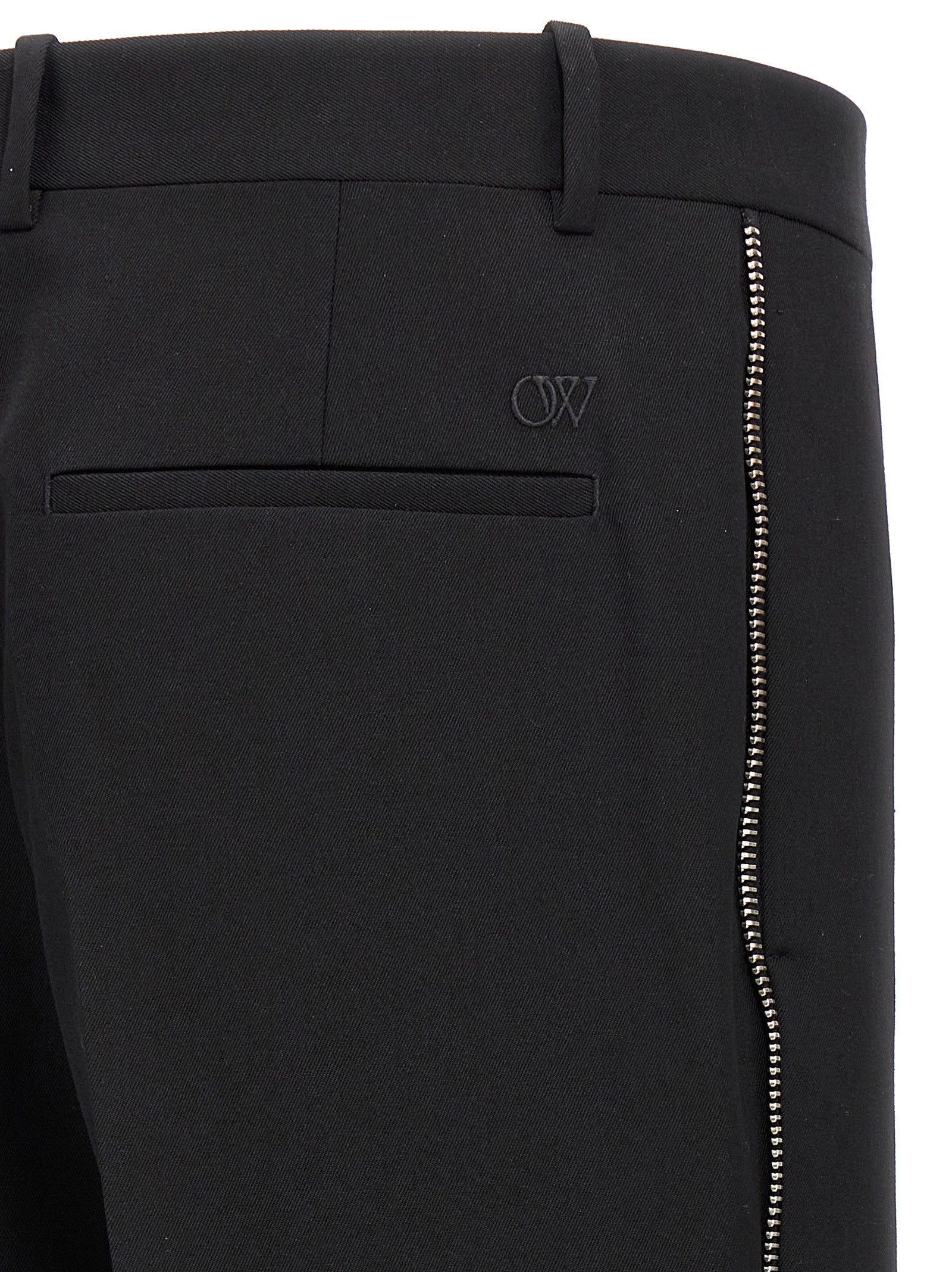 Off-White Black Virgin Wool Dress Pants Off-White