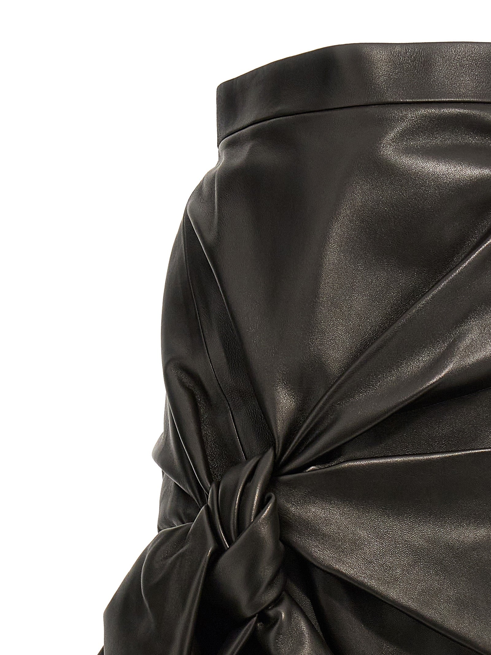 Alexander McQueen Black Lamb Leather Long Skirt Alexander McQueen