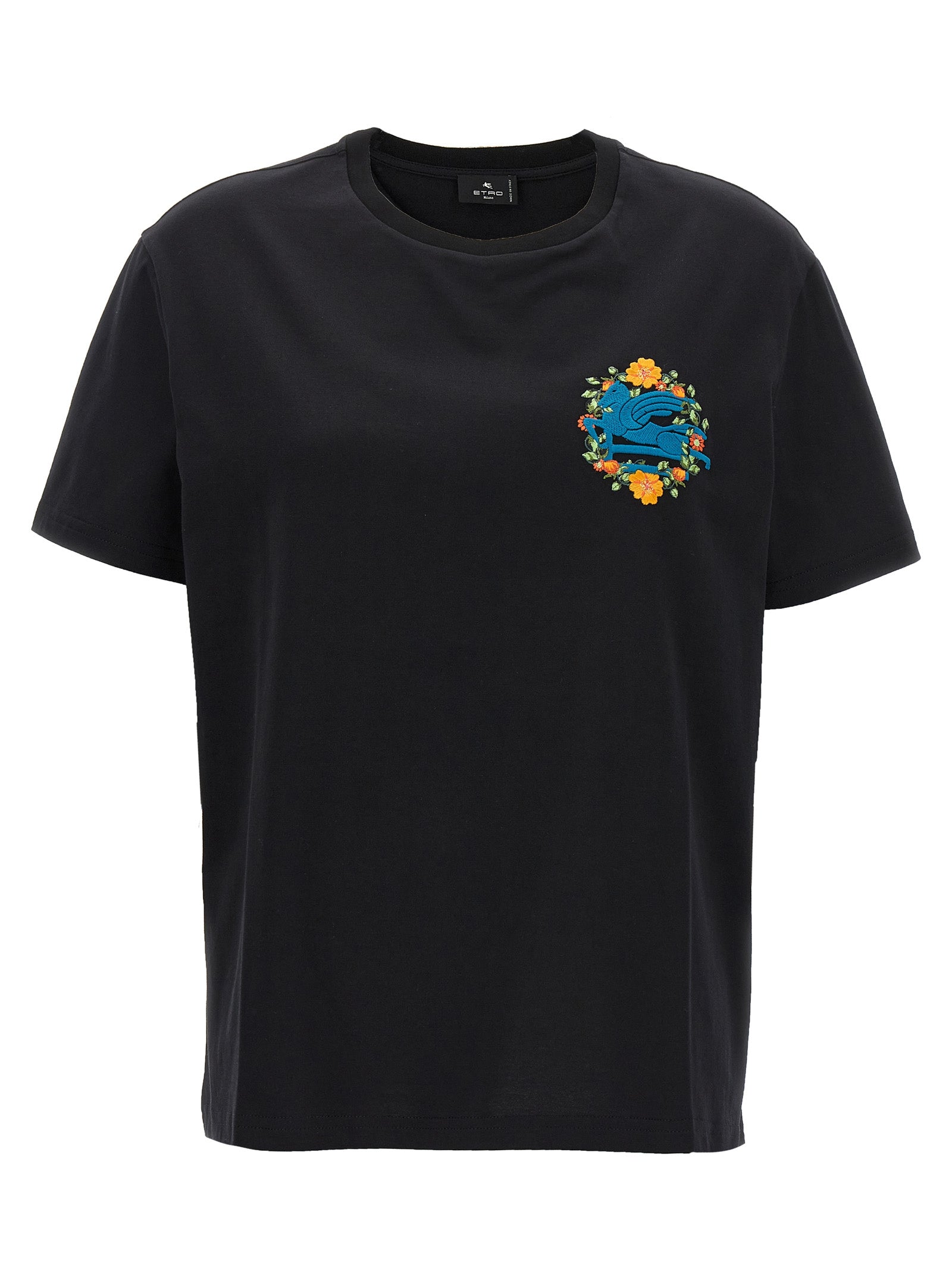 Etro Black Cotton T-Shirt Etro