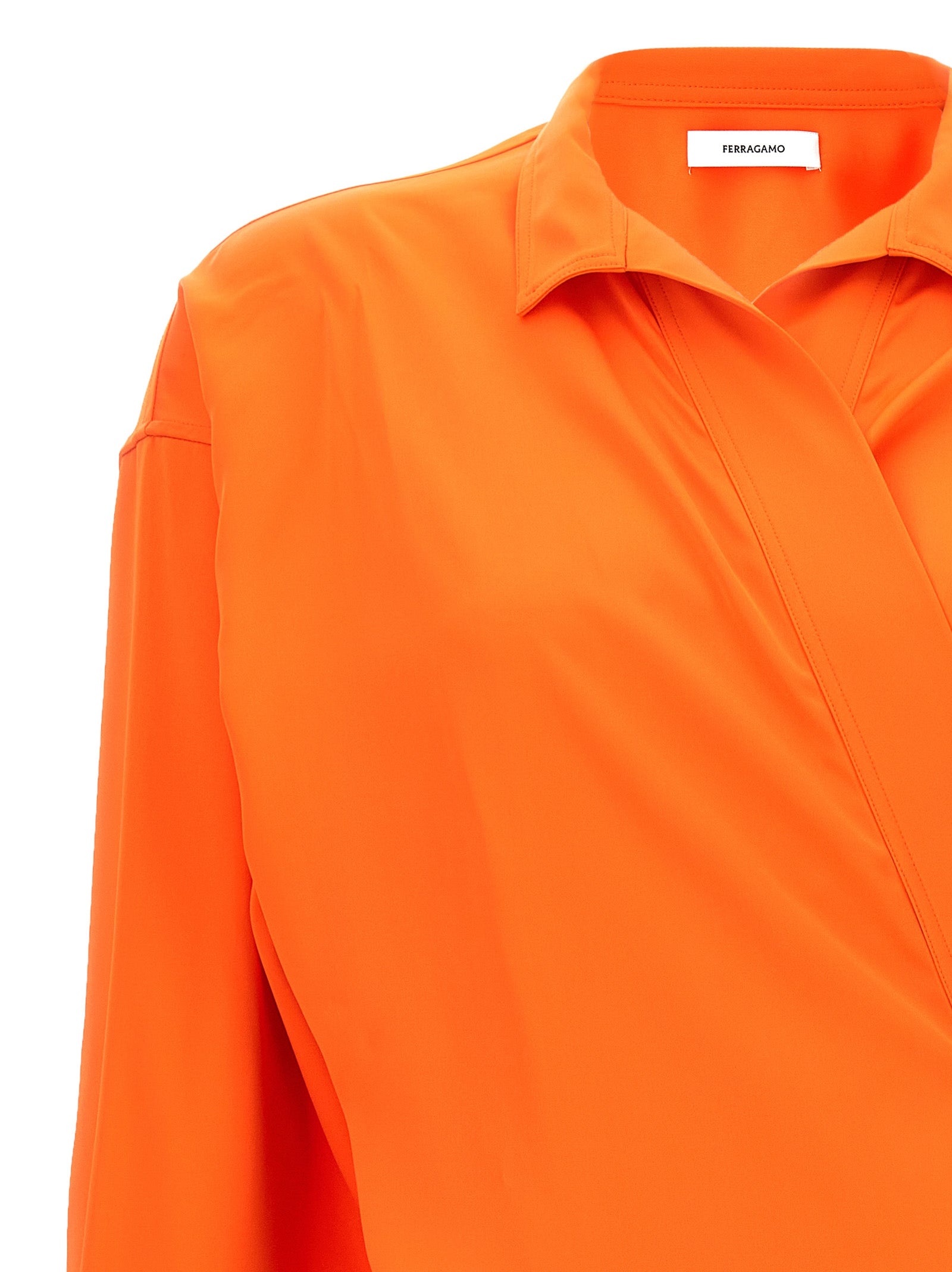 Ferragamo Orange Viscose Blouse Ferragamo