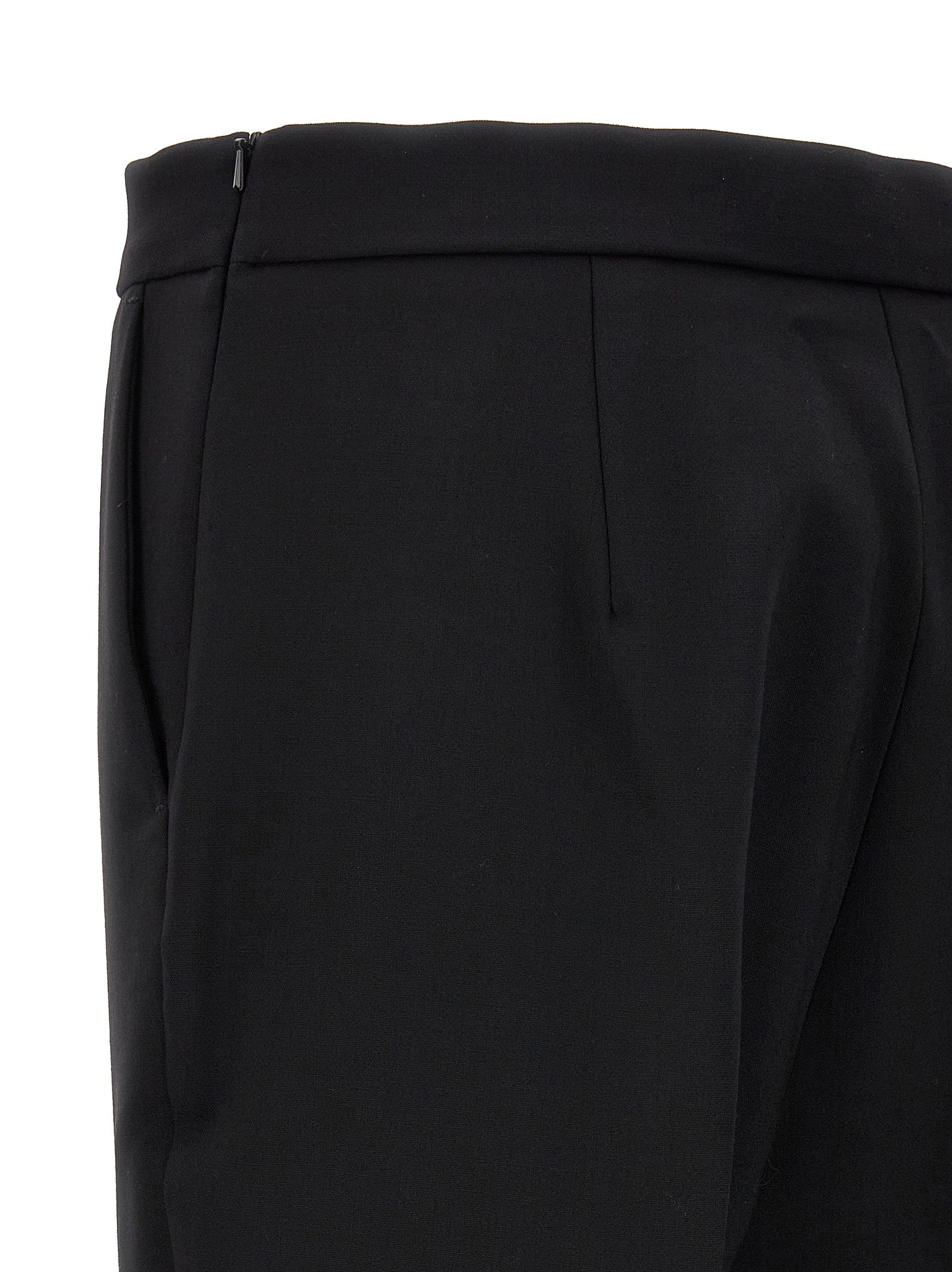 Max Mara Black Virgin Wool Cropped Pants Max Mara