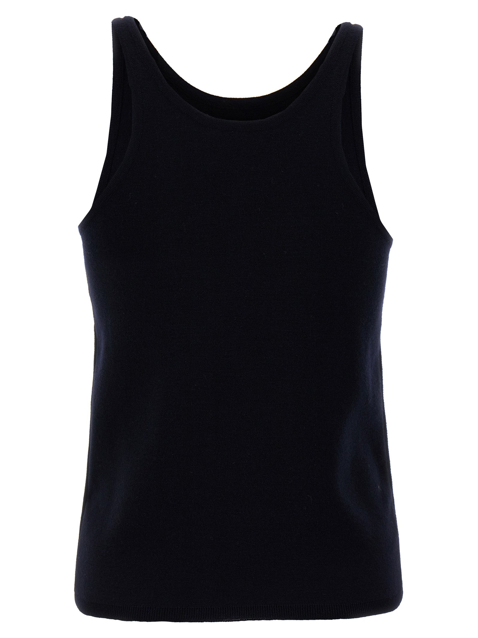 Max Mara Blue Virgin Wool Tank Tops Max Mara