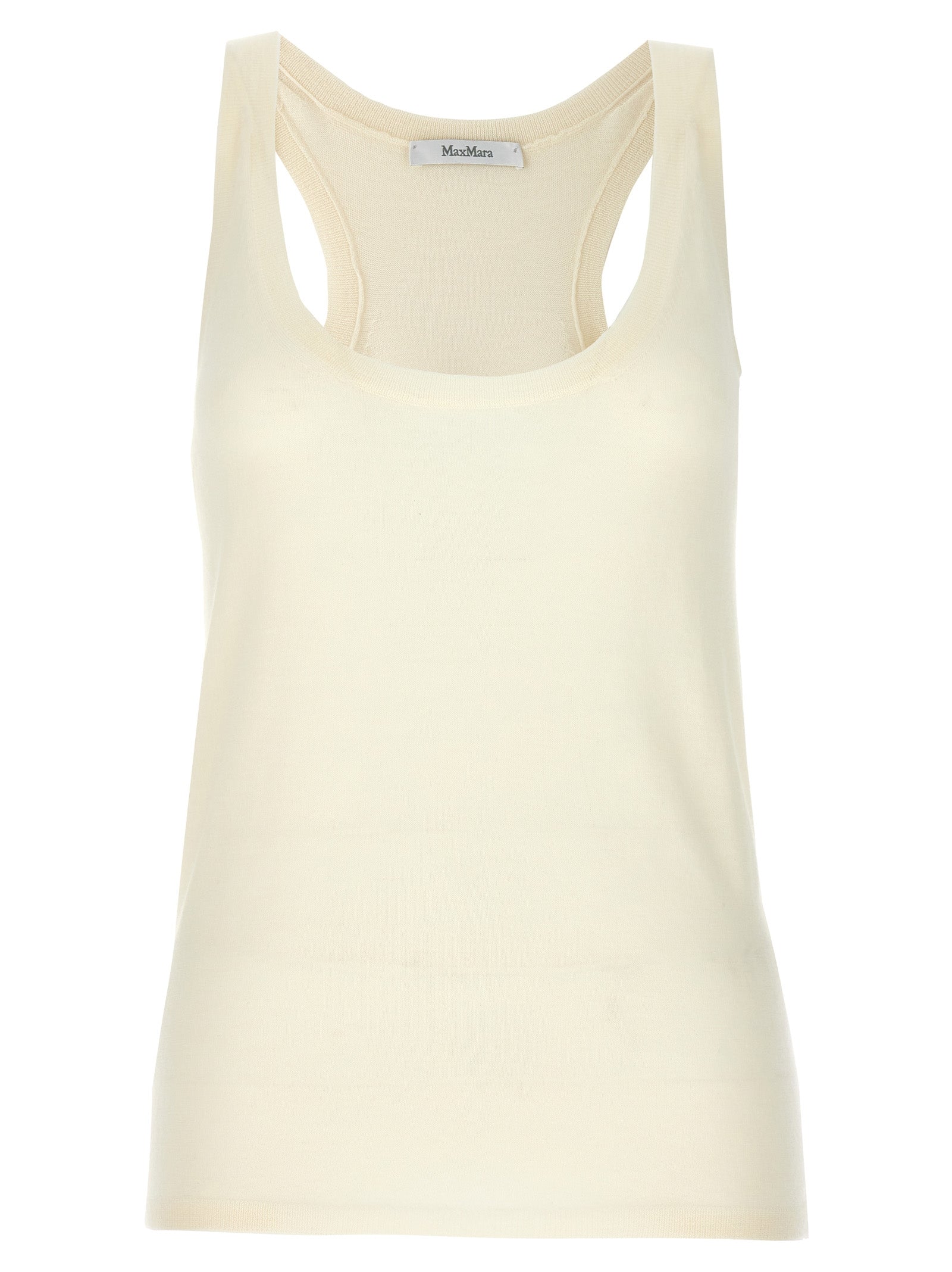 Max Mara White Cashmere Tank Tops Max Mara