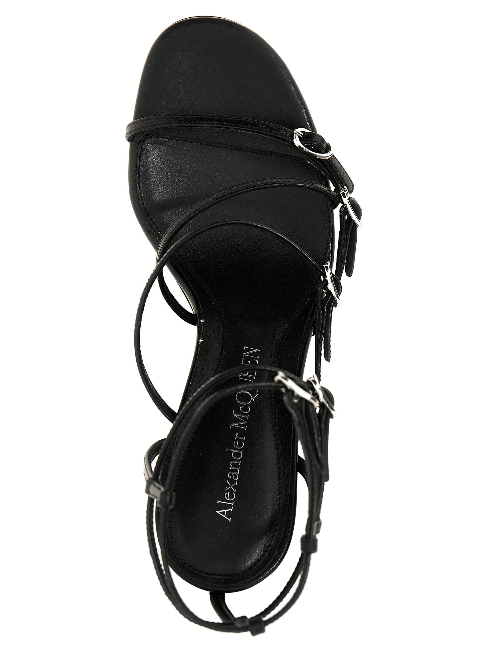 Alexander McQueen Black Lambskin Stiletto Heel Sandals Alexander McQueen