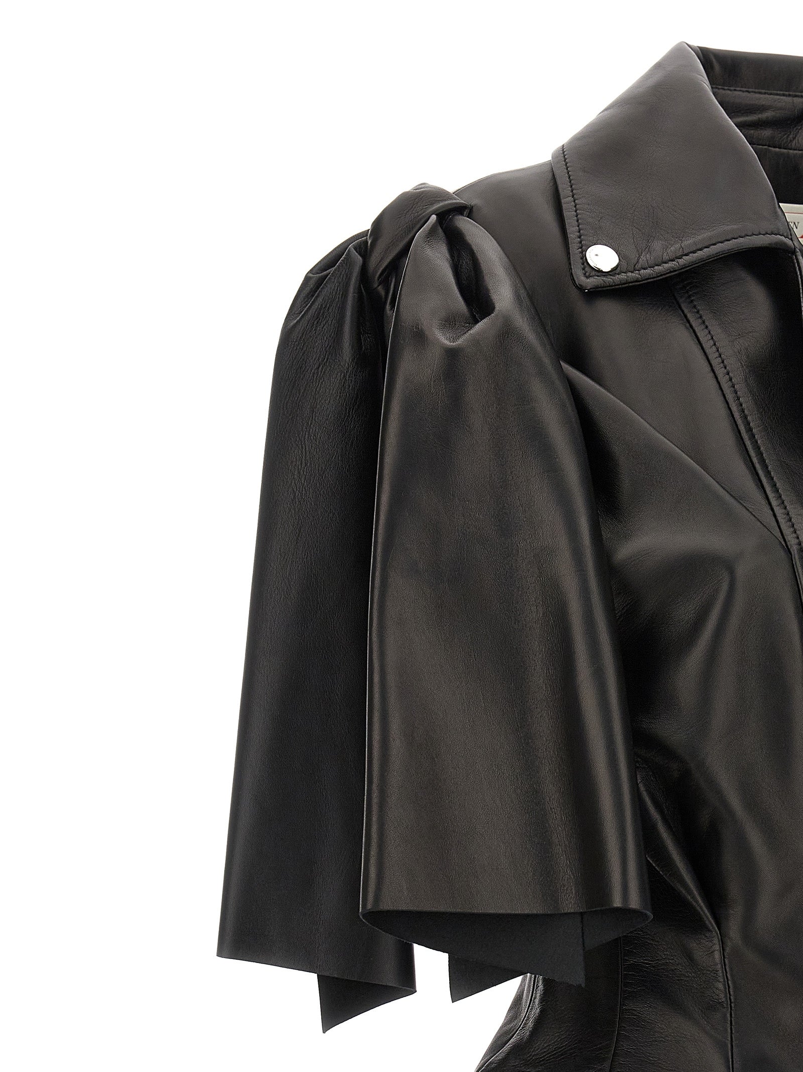 Alexander McQueen Black Lamb Leather Sleeveless Jacket Alexander McQueen