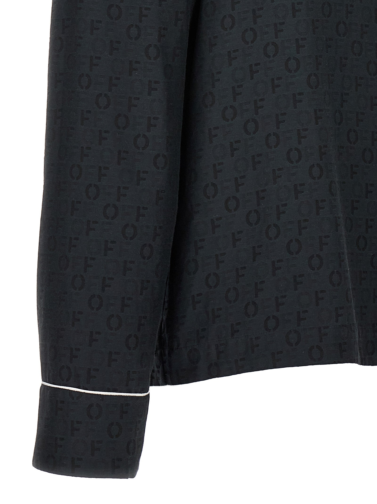 Off-White Black Silk Blouse Off-White