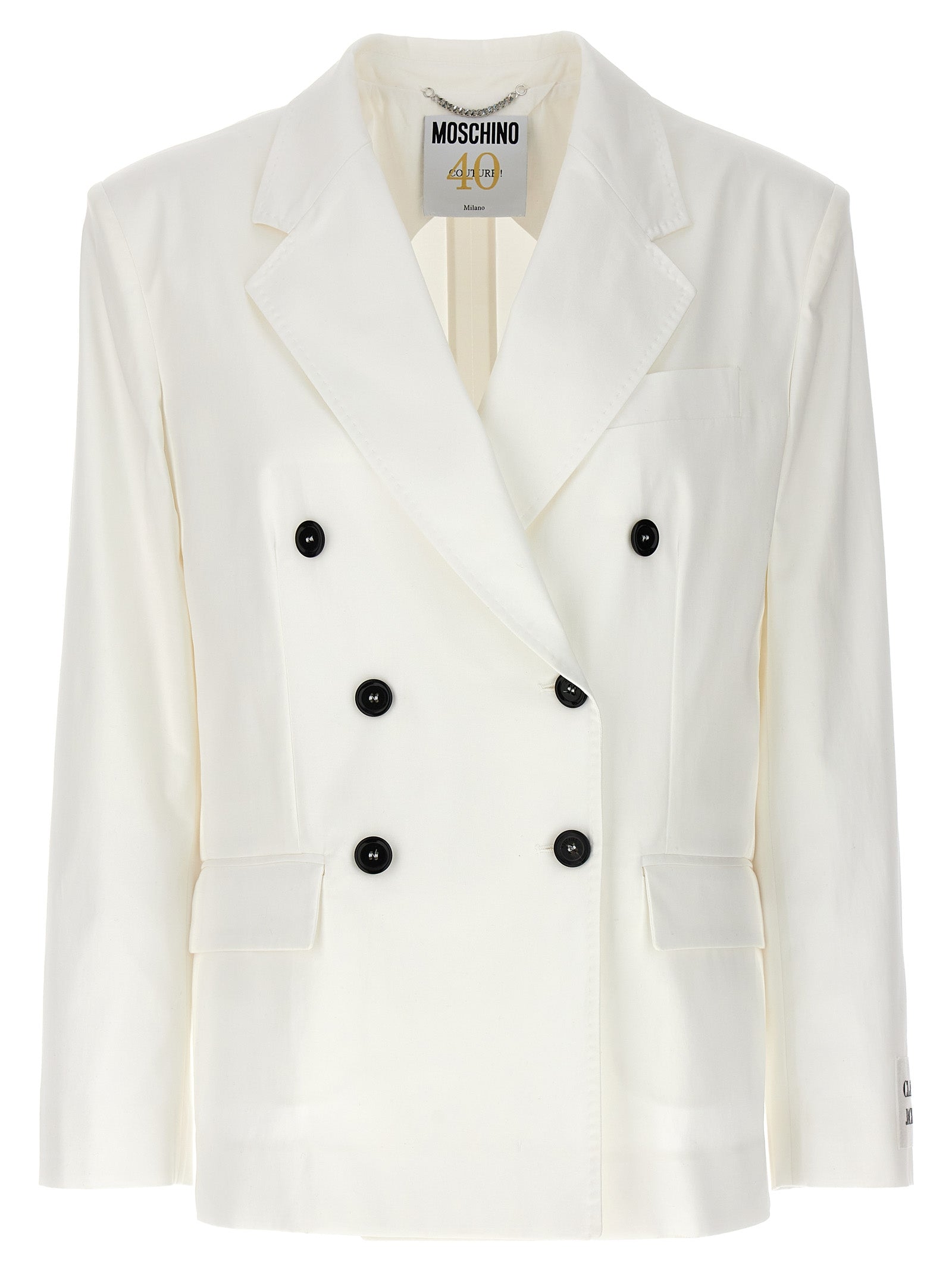 Moschino White Cotton Blazer Moschino