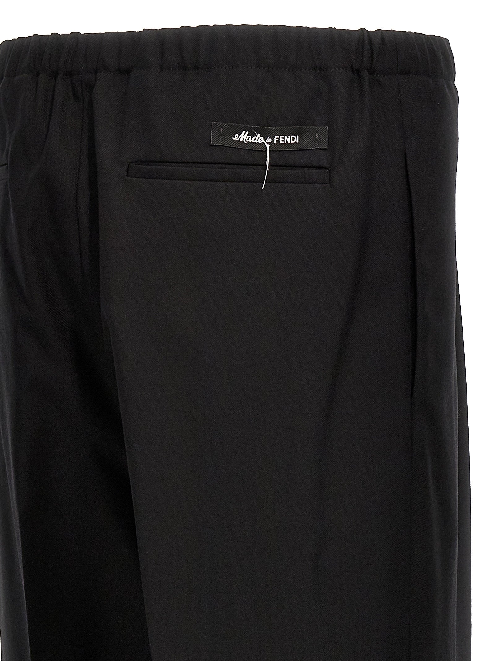 Fendi Black Virgin Wool Dress Pants Fendi