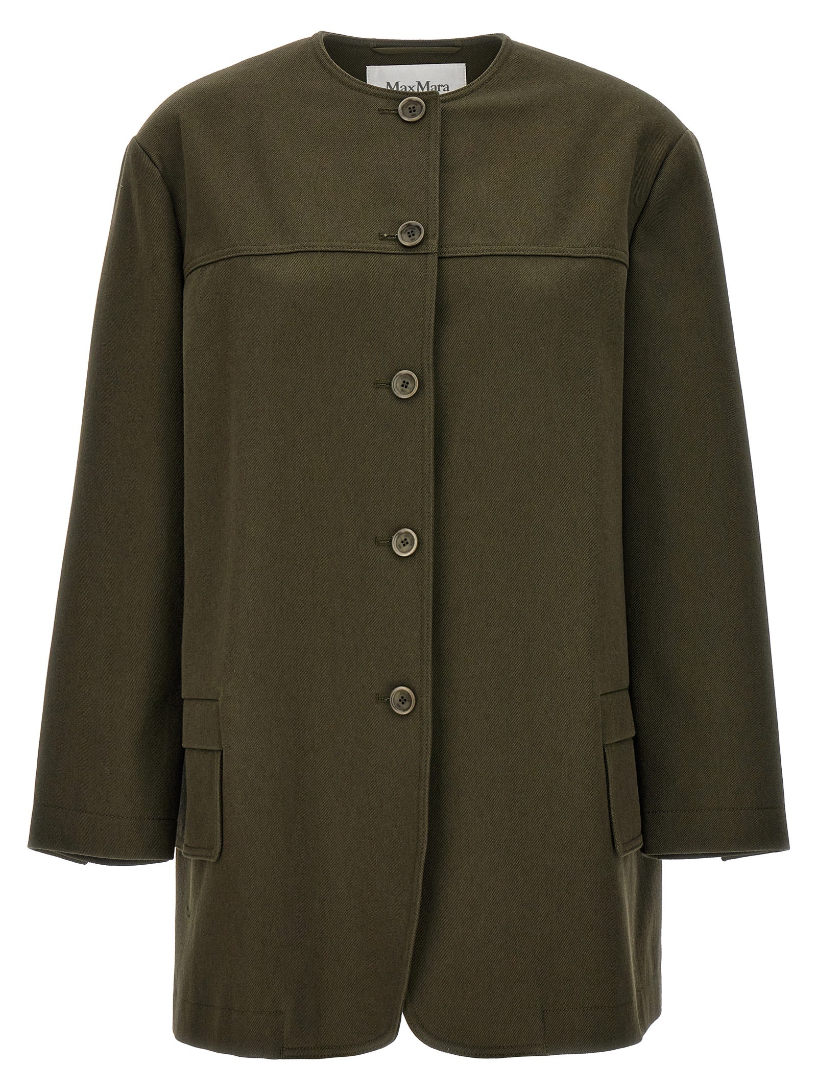 Max Mara Bicolor Cotton Full-Length Jacket Max Mara