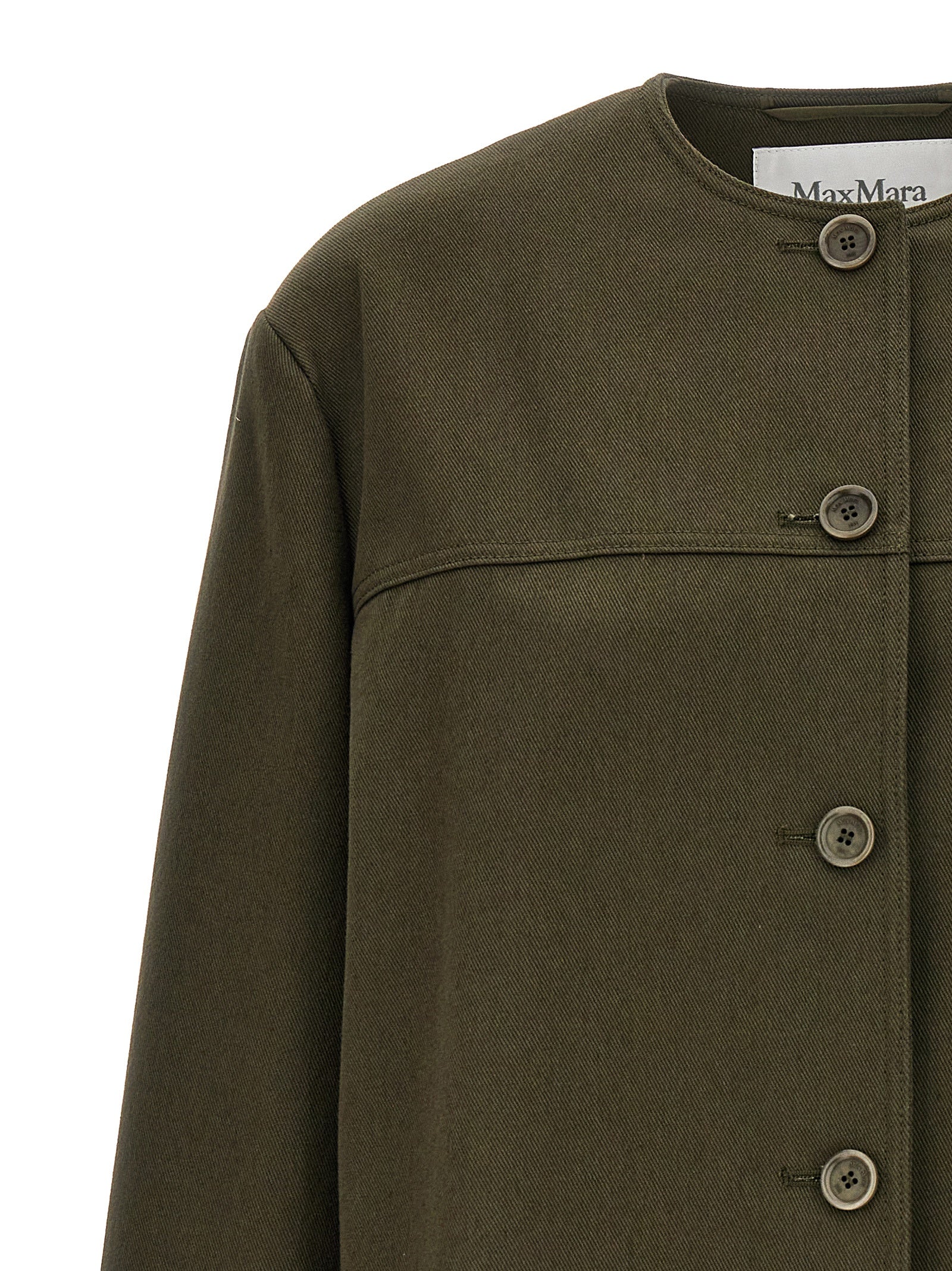 Max Mara Bicolor Cotton Full-Length Jacket Max Mara