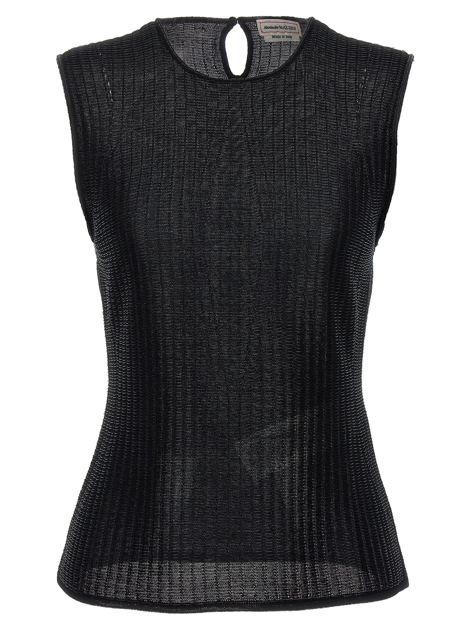 Alexander McQueen Black Viscose Sleeveles T-Shirt Alexander McQueen