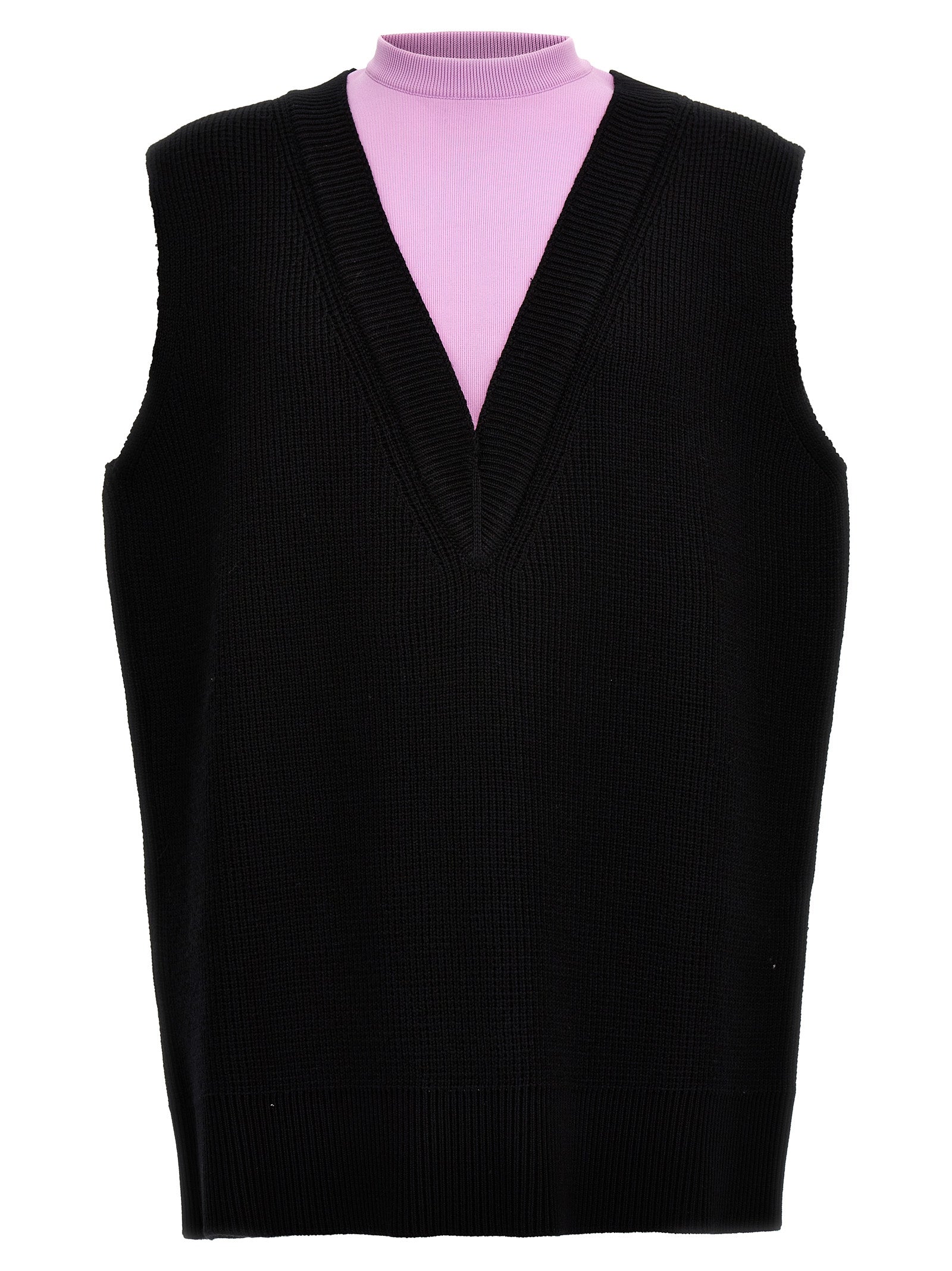 Jil Sander Multicolor Wool Sleeveles Sweater Jil Sander
