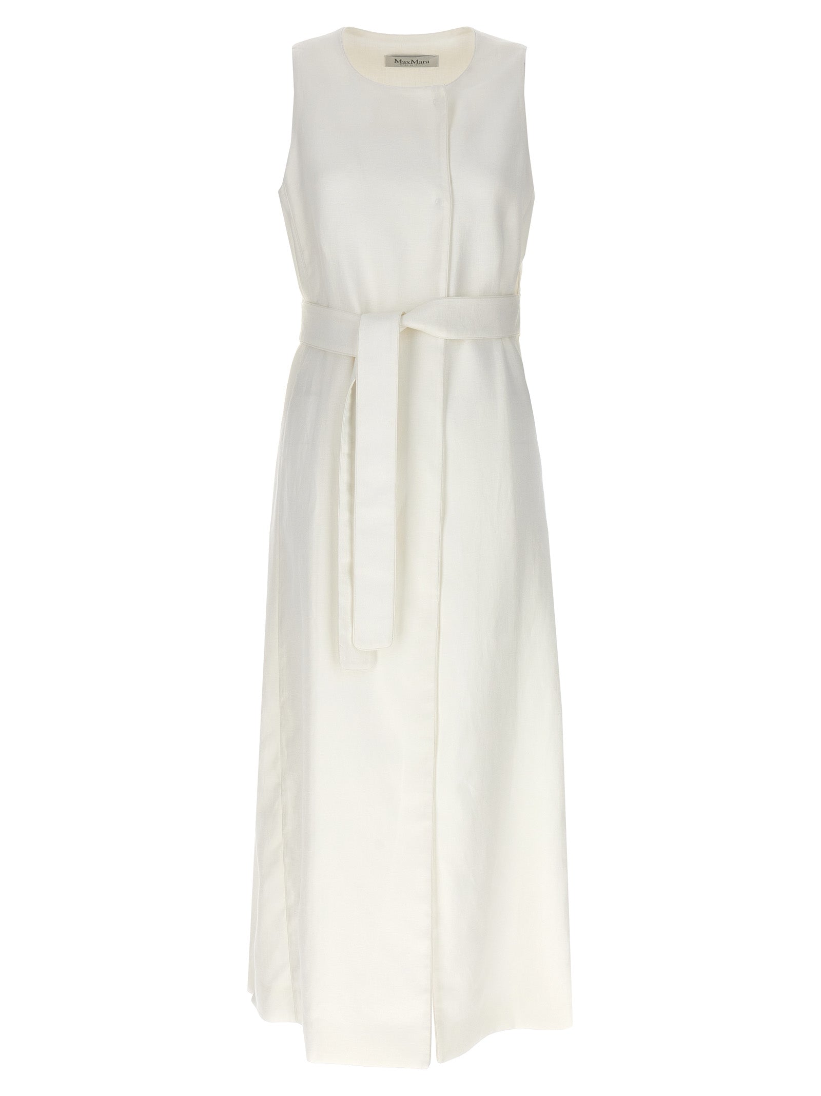 Max Mara White Flax Sleeveless Jacket Max Mara